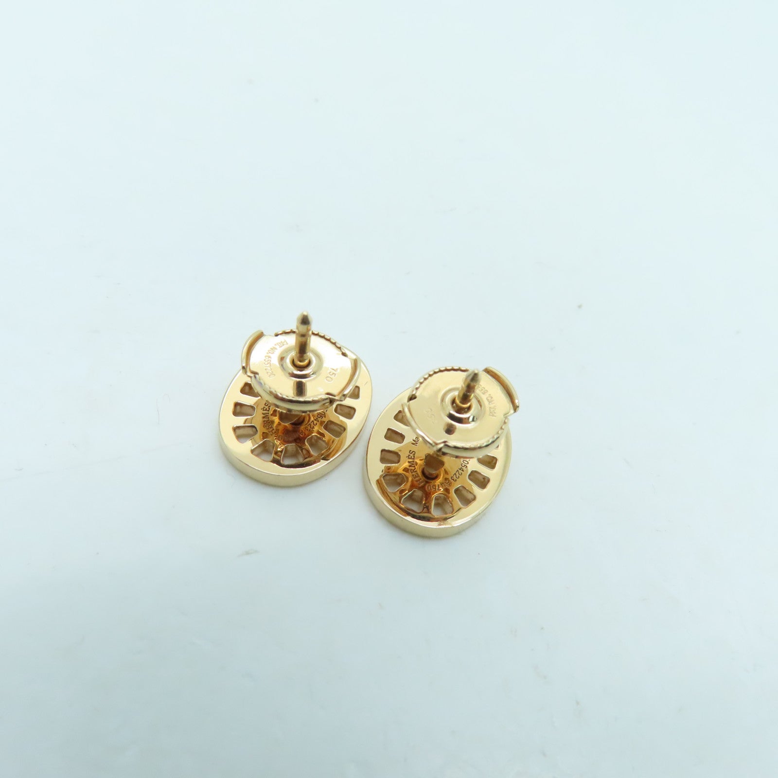 HERMES 18K玫瑰金Chain D'Ancre Divine Stud Earring耳環