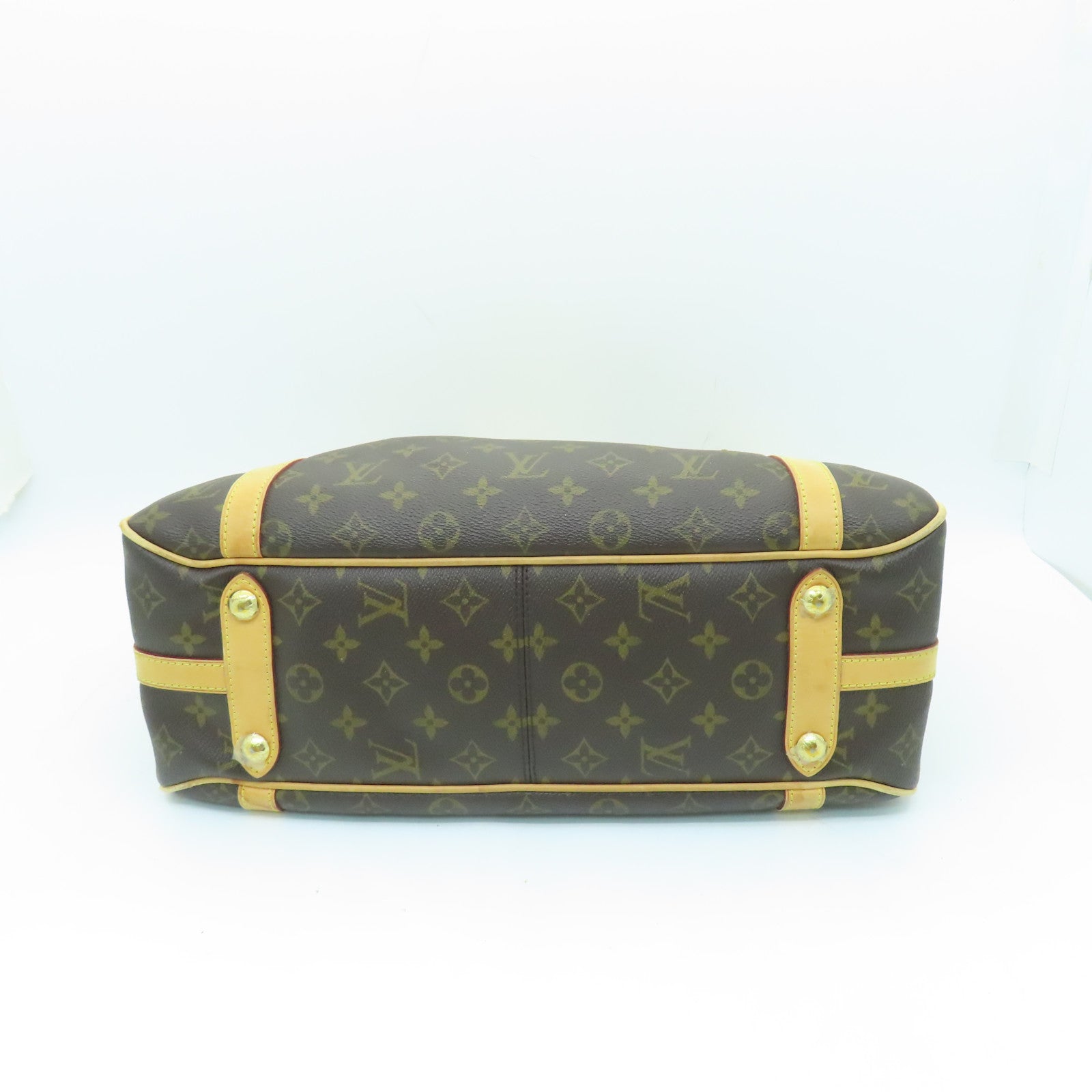 LOUIS VUITTON Monogram Stresa PM金扣肩背袋棕色
