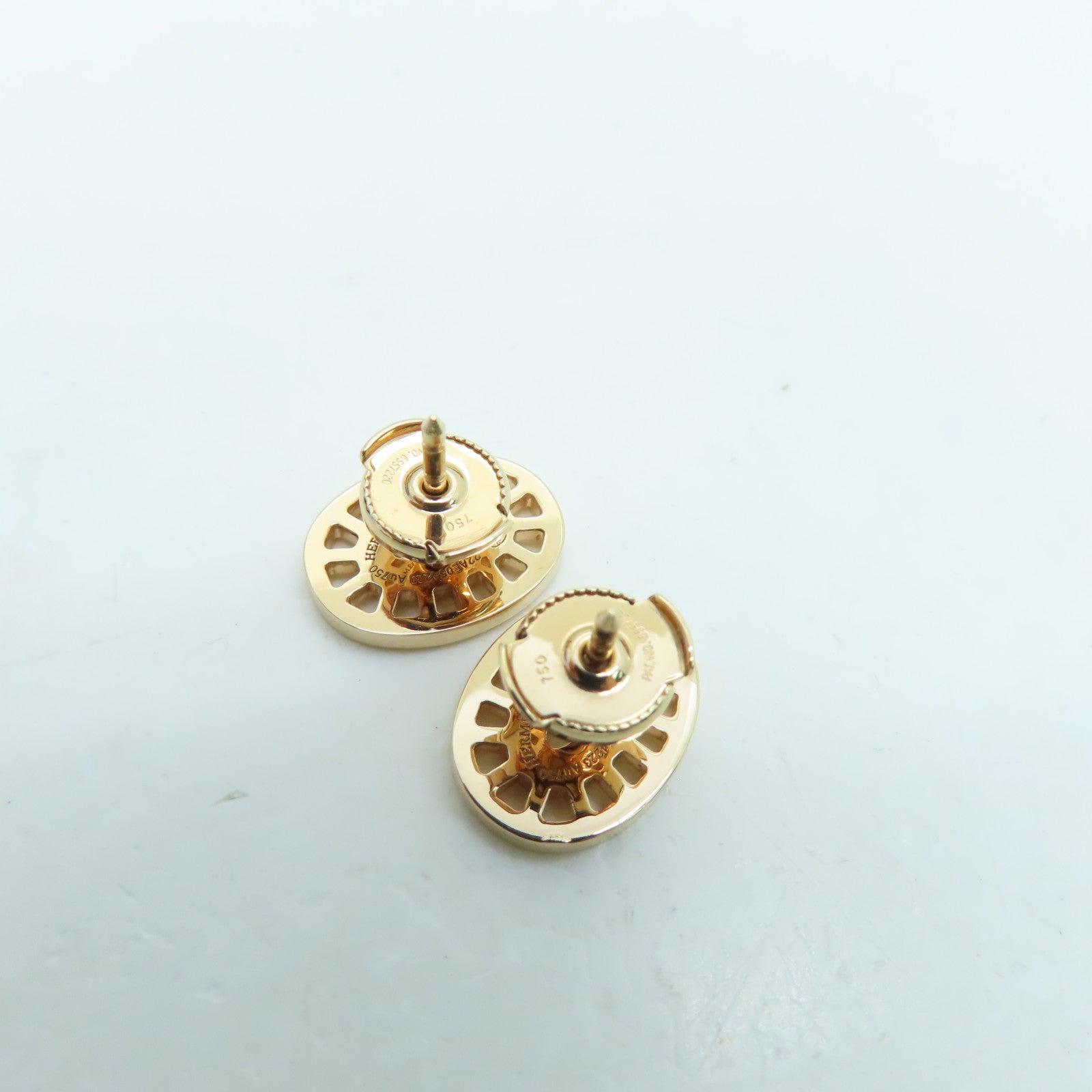 HERMES 18K玫瑰金Chain D'Ancre Divine Stud Earring耳環