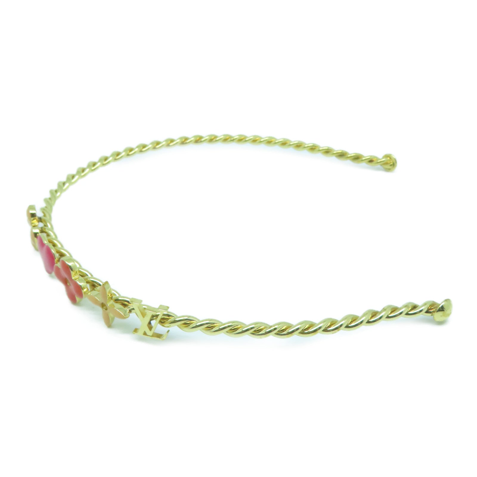 LOUIS VUITTON 金屬Headband頭箍粉紅色/金色
