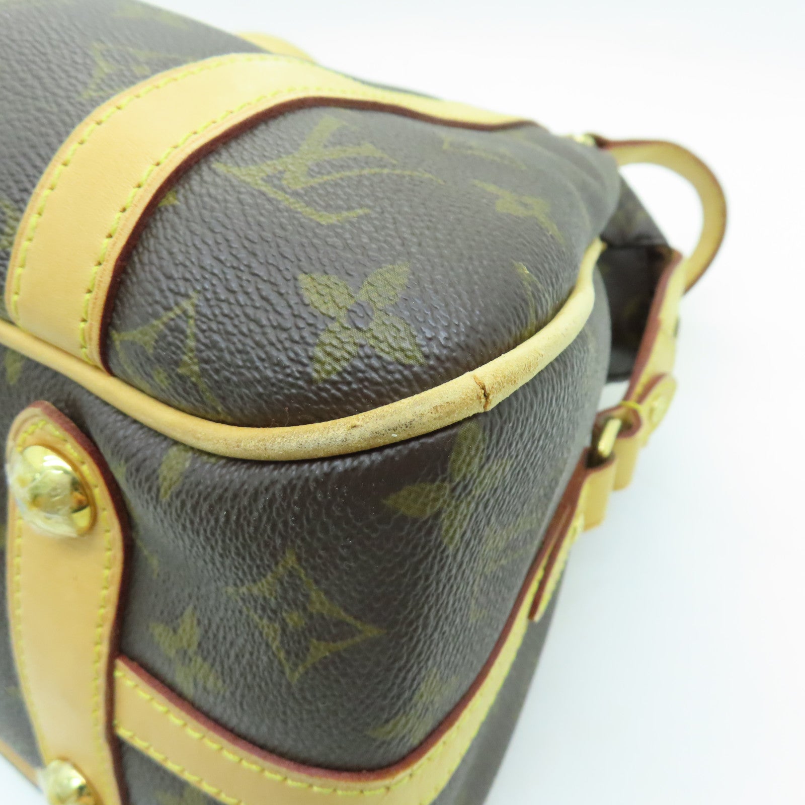 LOUIS VUITTON Monogram Stresa PM金扣肩背袋棕色