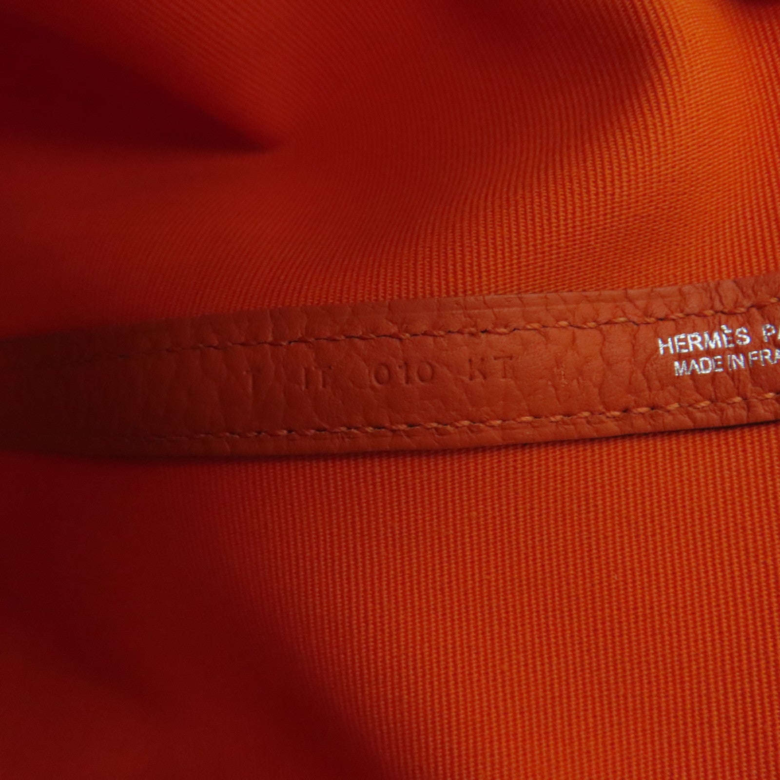 HERMES 【激減優惠】帆布Garden Party PM銀扣手挽袋Orange橙色
