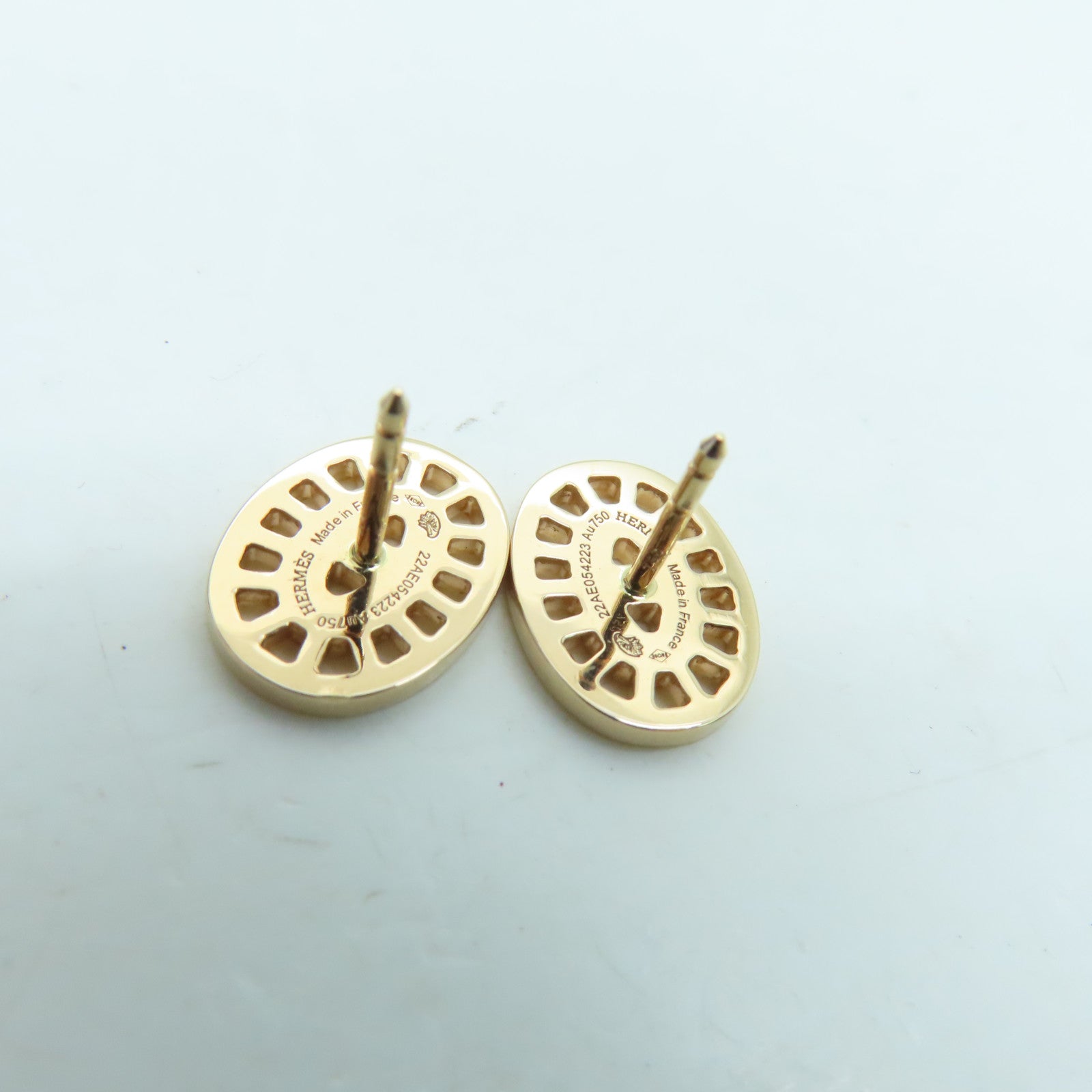 HERMES 18K玫瑰金Chain D'Ancre Divine Stud Earring耳環