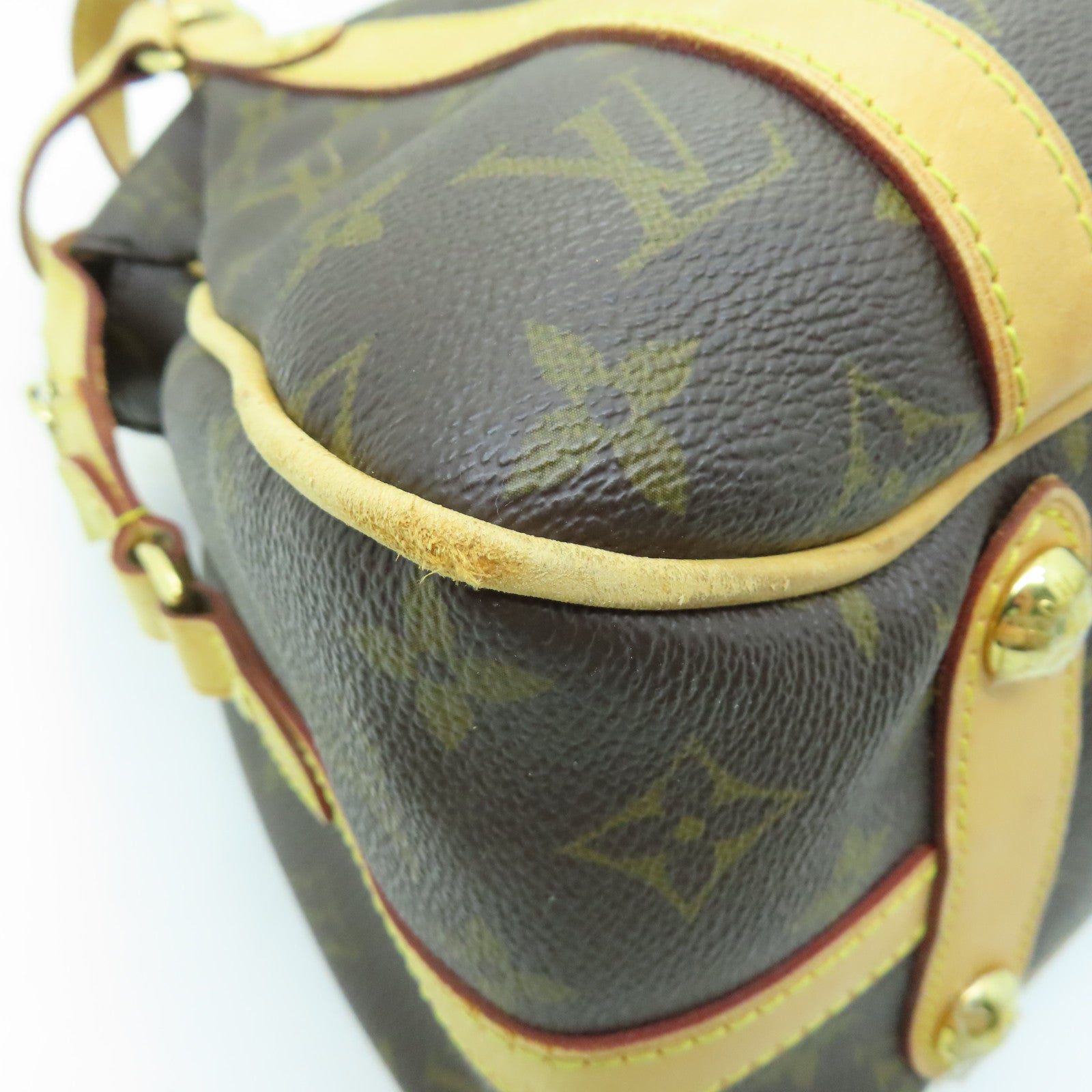 LOUIS VUITTON Monogram Stresa PM金扣肩背袋棕色