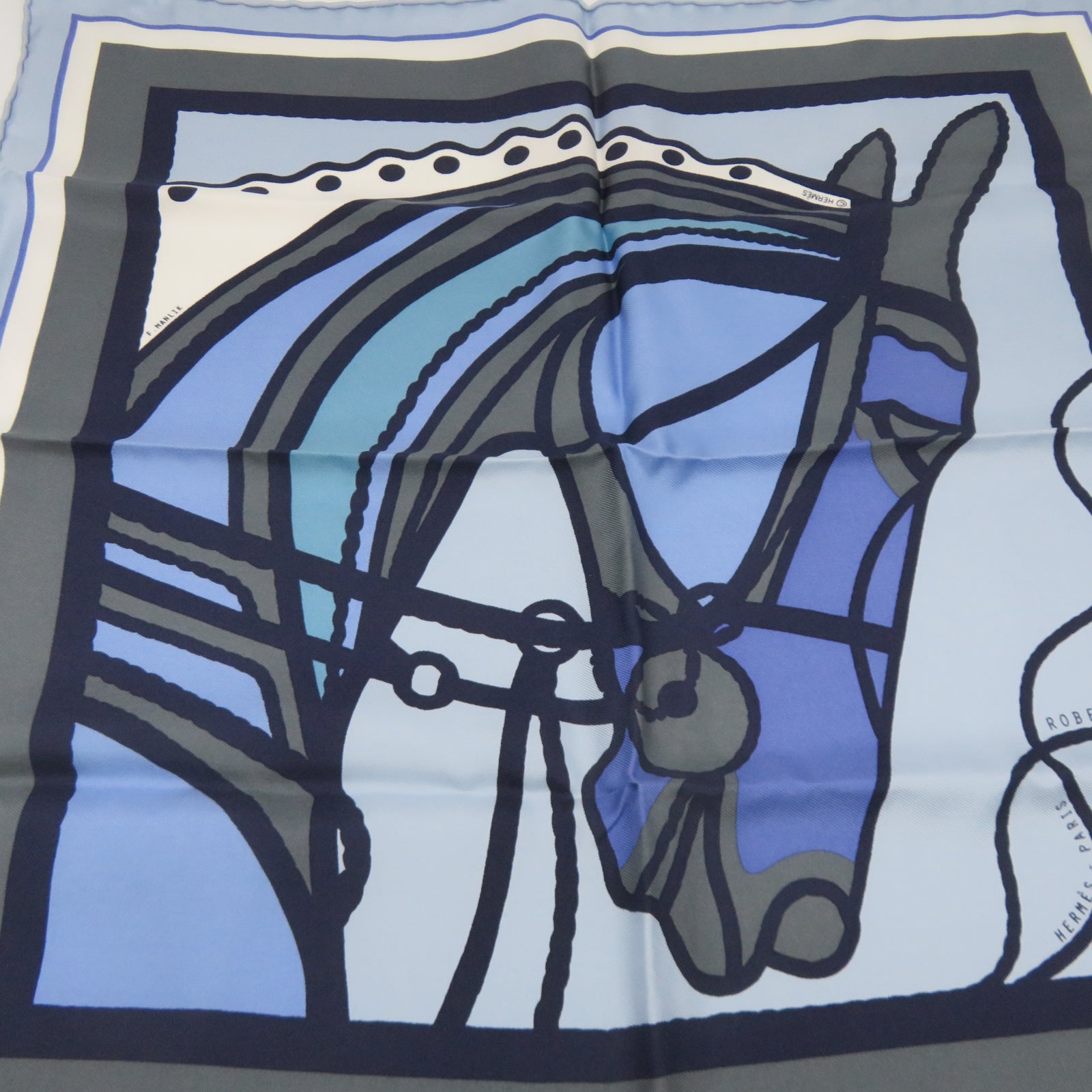 HERMES [Sharp Discount] Silk Scarf Blue