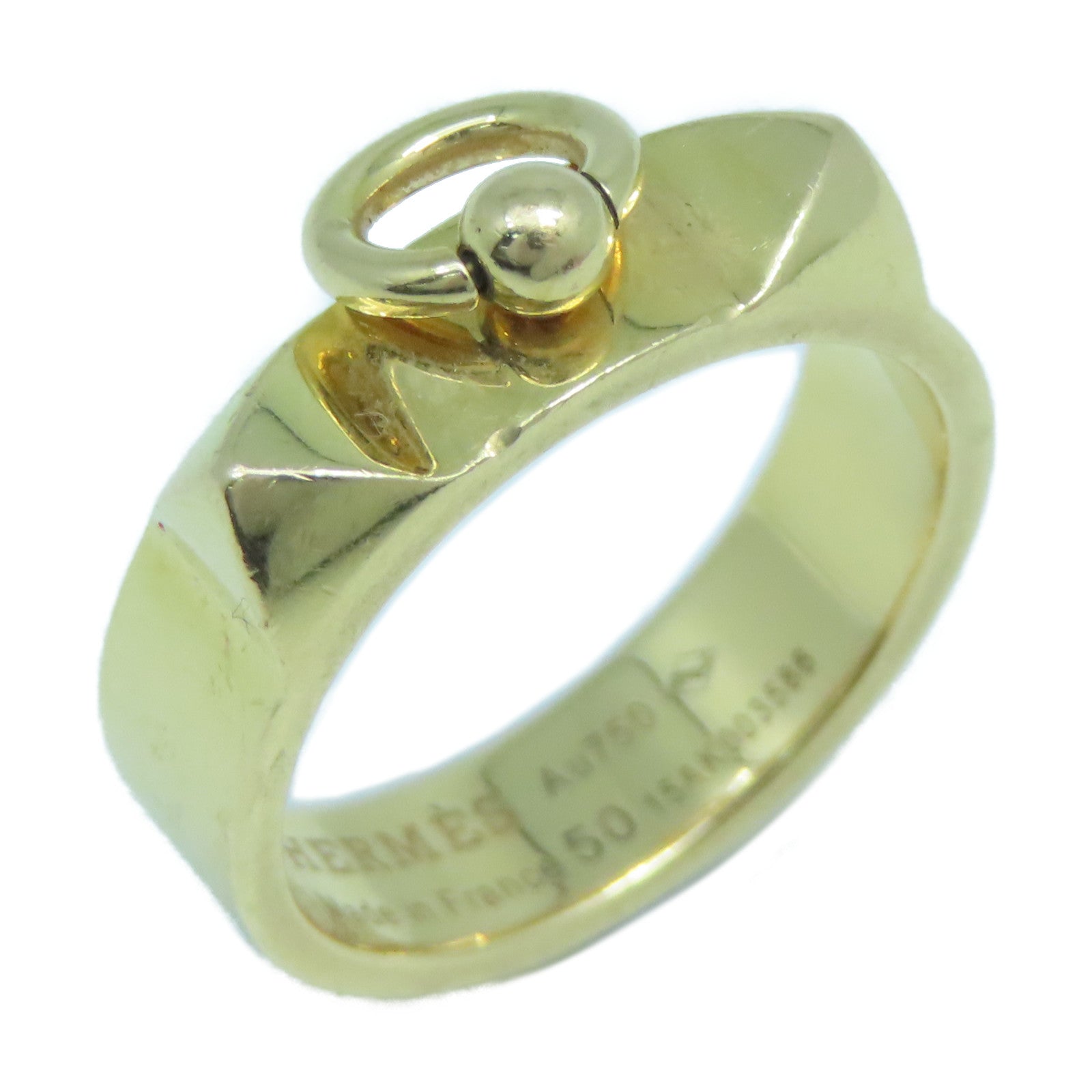 HERMES 18K玫瑰金Collier De Chien Ring戒指#50 US#5.25