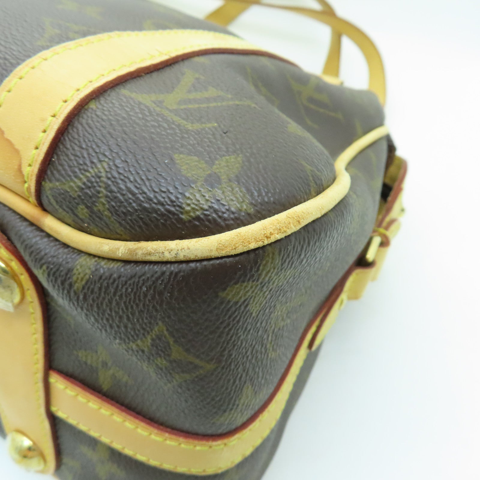 LOUIS VUITTON Monogram Stresa PM金扣肩背袋棕色