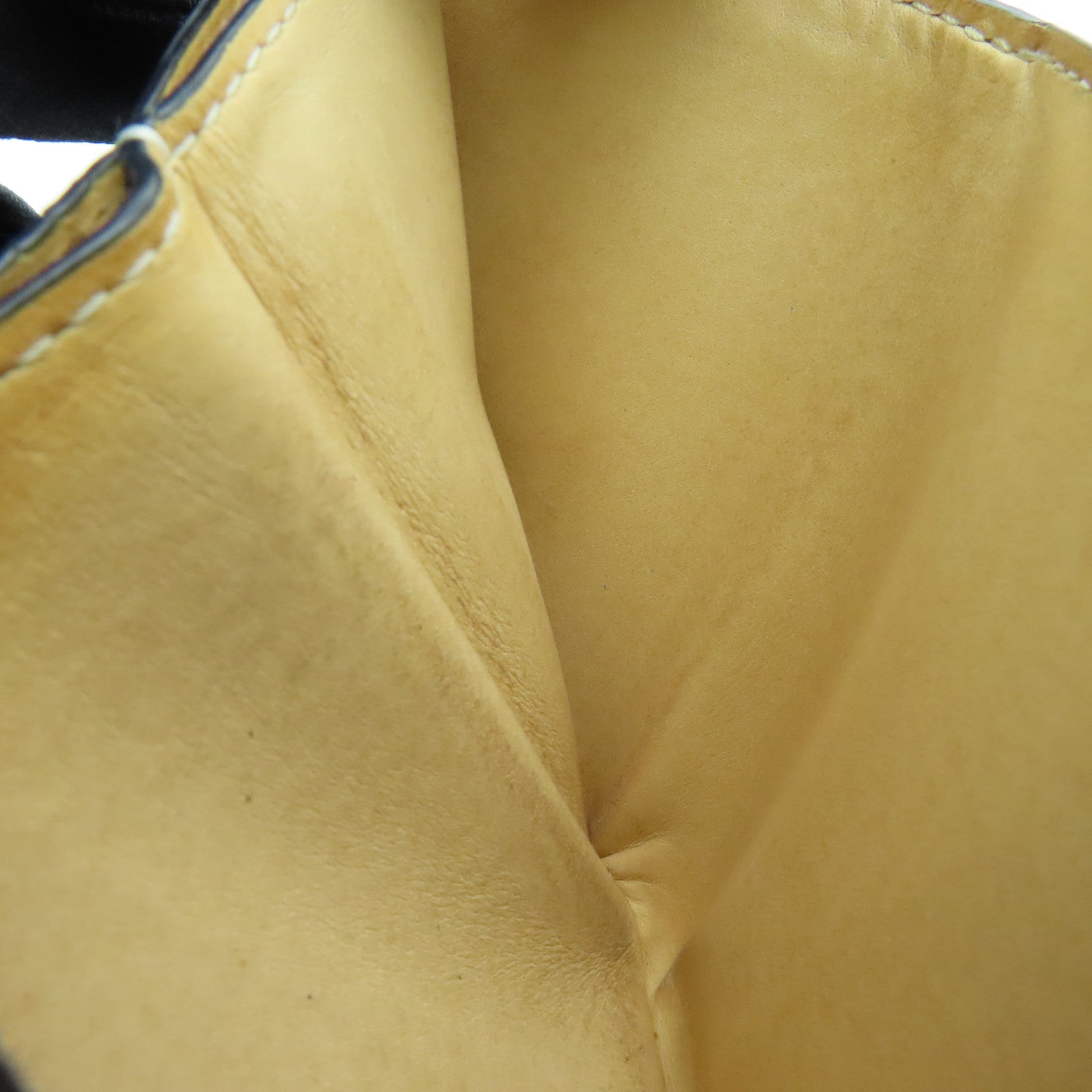 SELECTION Calfskin Leather Presse Trifold Wallet Gold Buckle Wallet Green