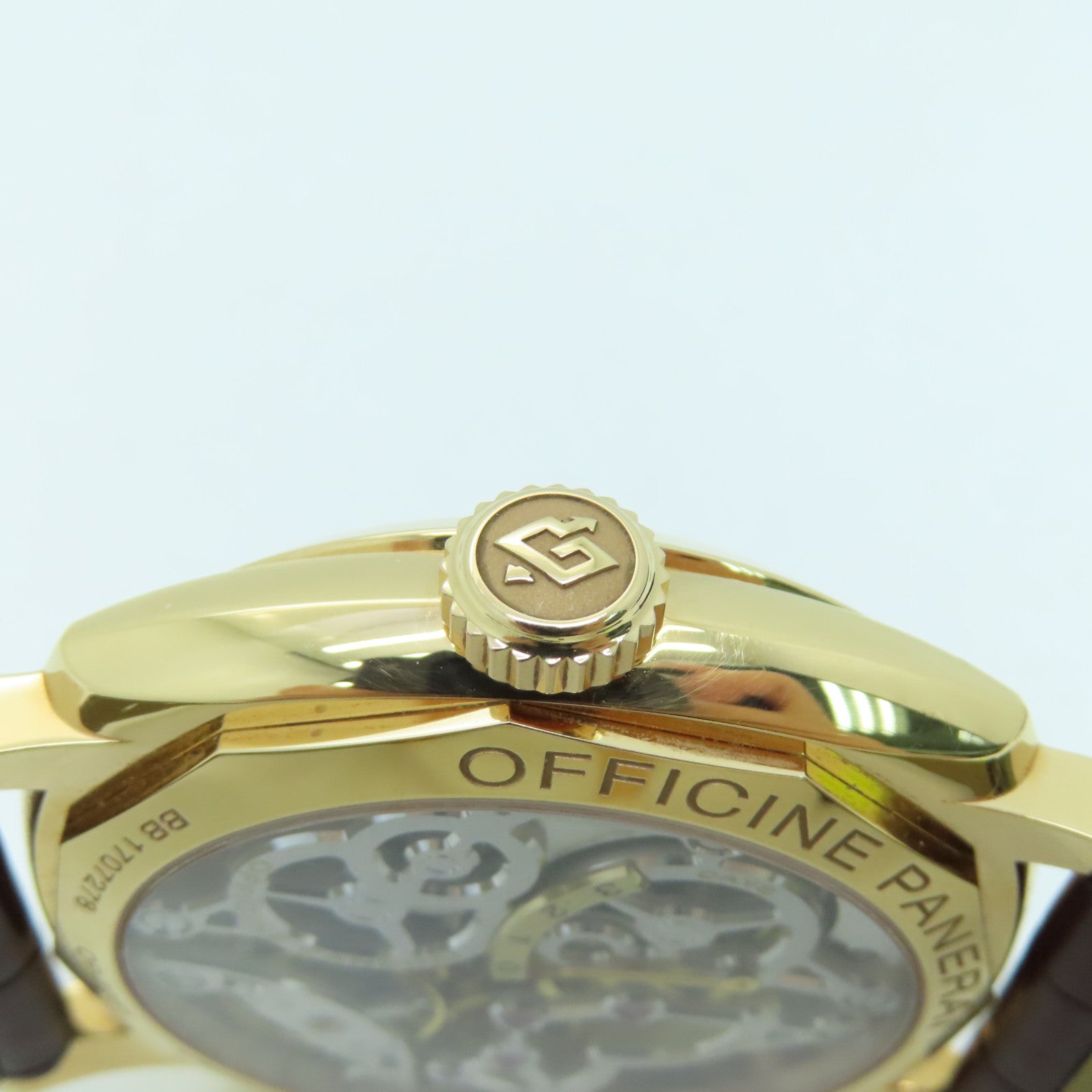 PANERAI Radiomir GMT 18K Rose Gold/Alligator Leather Watch Automatic Movement Brown