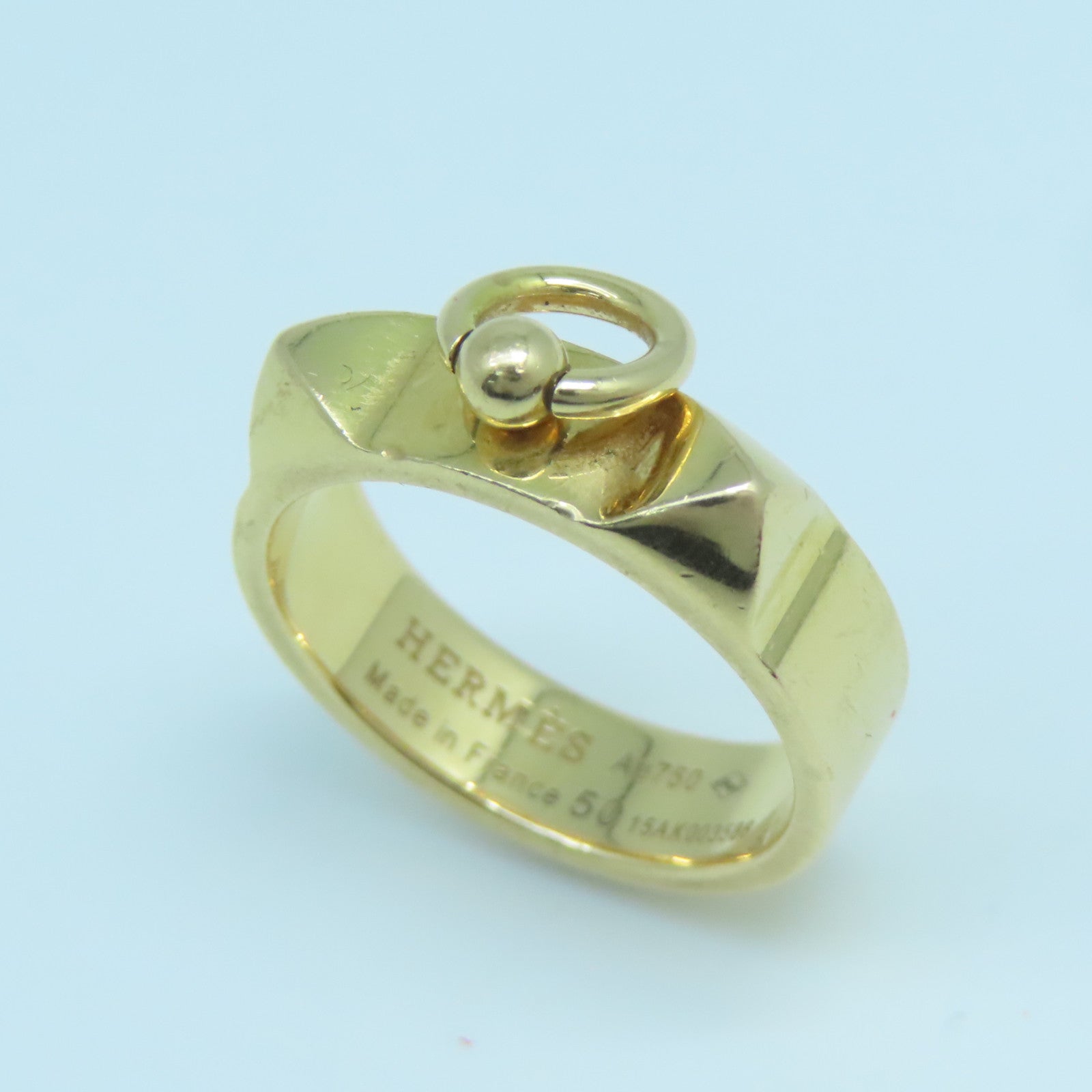 HERMES 18K玫瑰金Collier De Chien Ring戒指#50 US#5.25