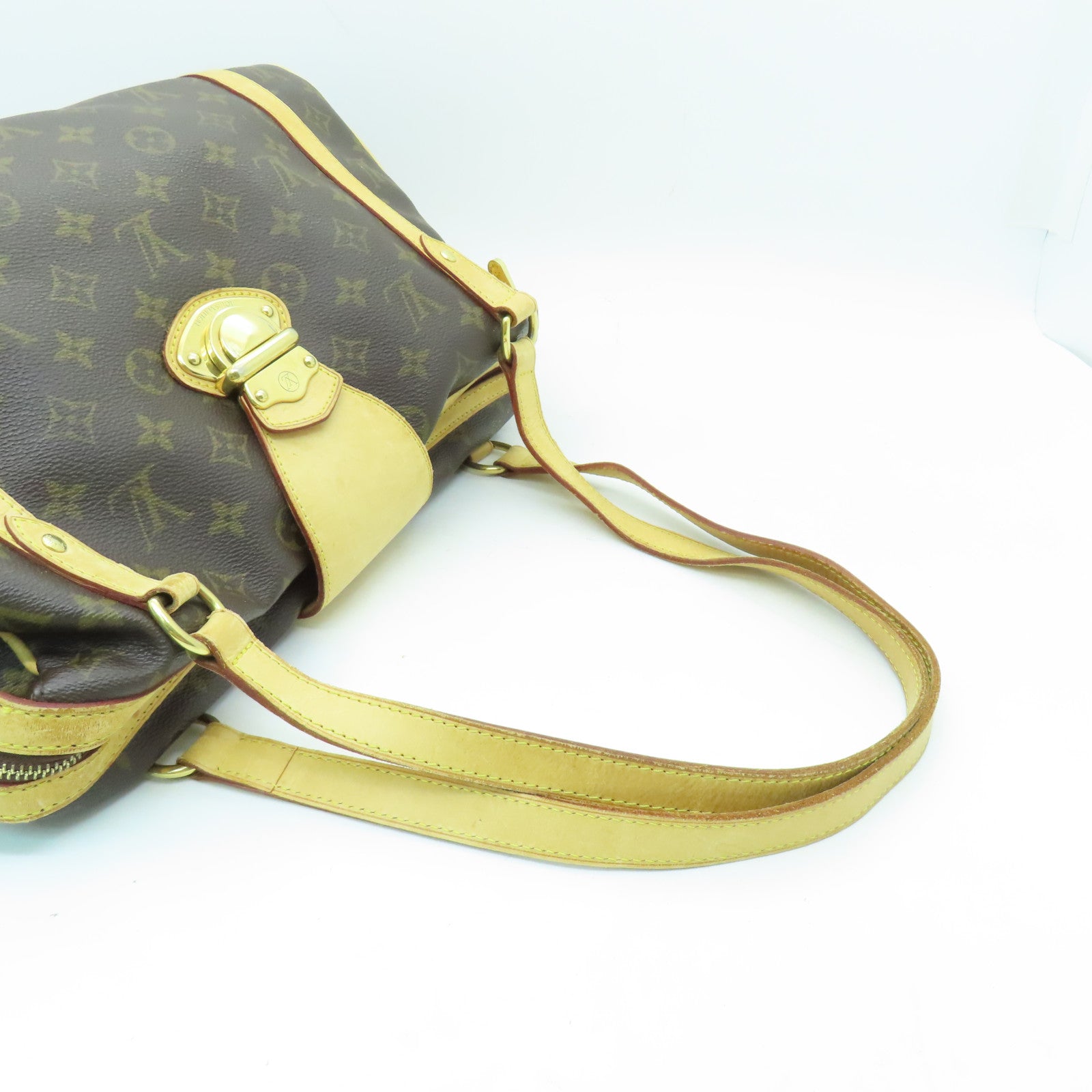 LOUIS VUITTON Monogram Stresa PM金扣肩背袋棕色