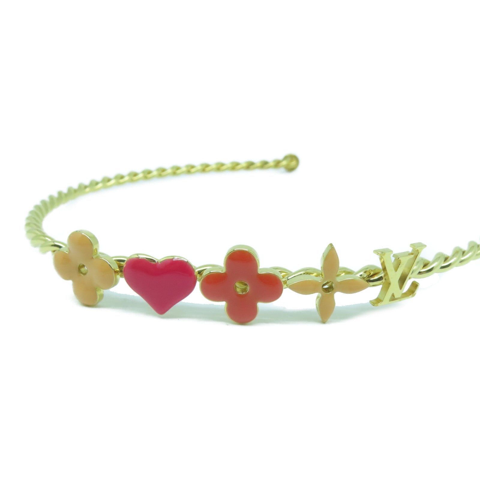 LOUIS VUITTON 金屬Headband頭箍粉紅色/金色