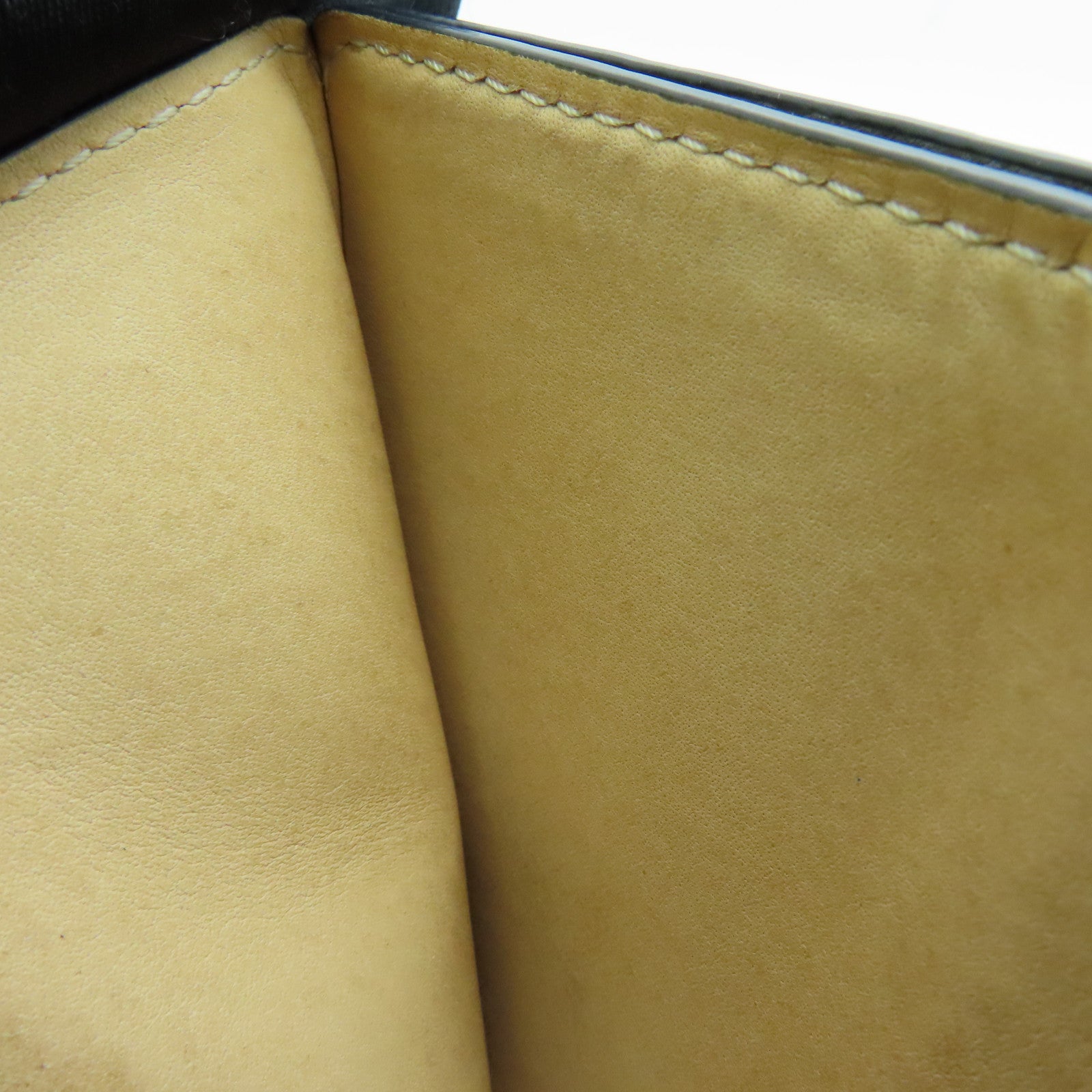 SELECTION Calfskin Leather Presse Trifold Wallet Gold Buckle Wallet Green