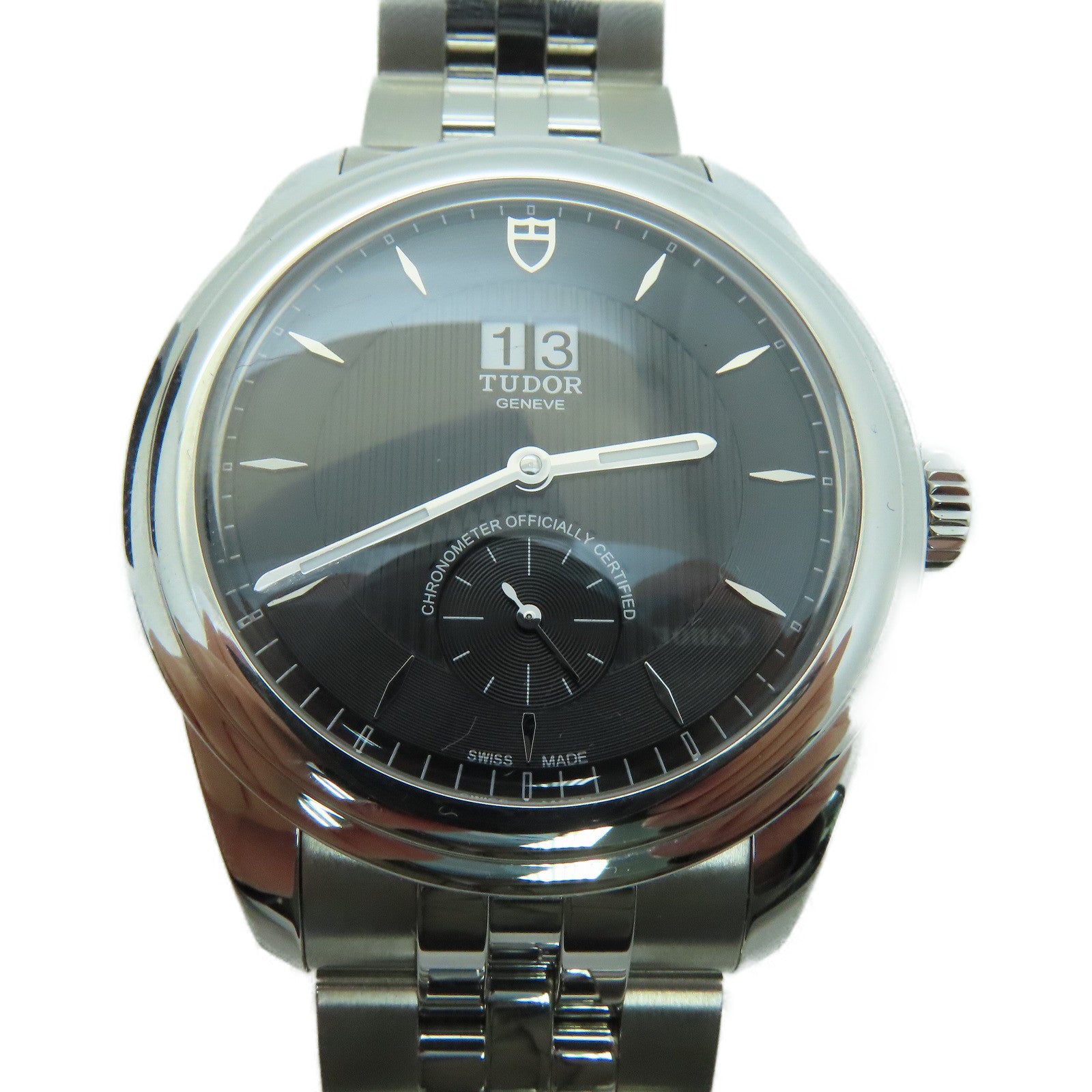 TUDOR Glamour Double Day不锈钢手表自动机芯黑色