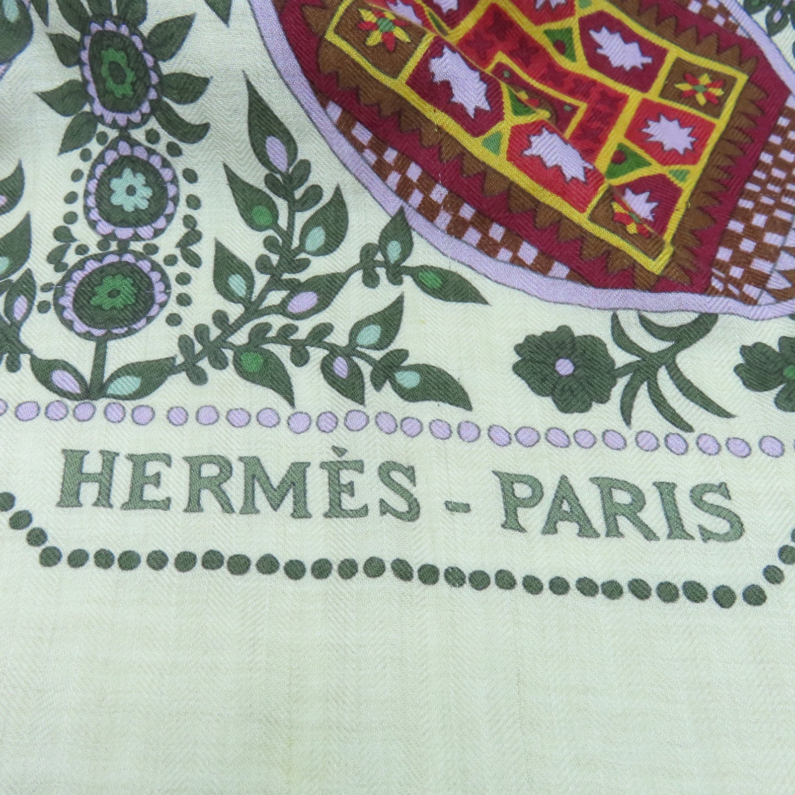 HERMES Cashmere/丝质Scarf丝巾杏色/彩色