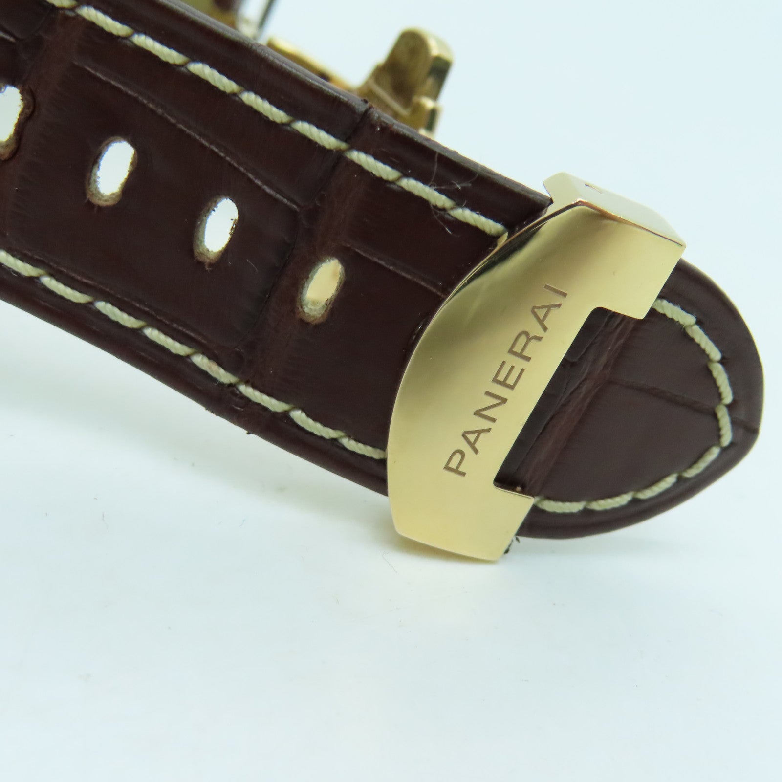 PANERAI Radiomir GMT 18K Rose Gold/Alligator Leather Watch Automatic Movement Brown