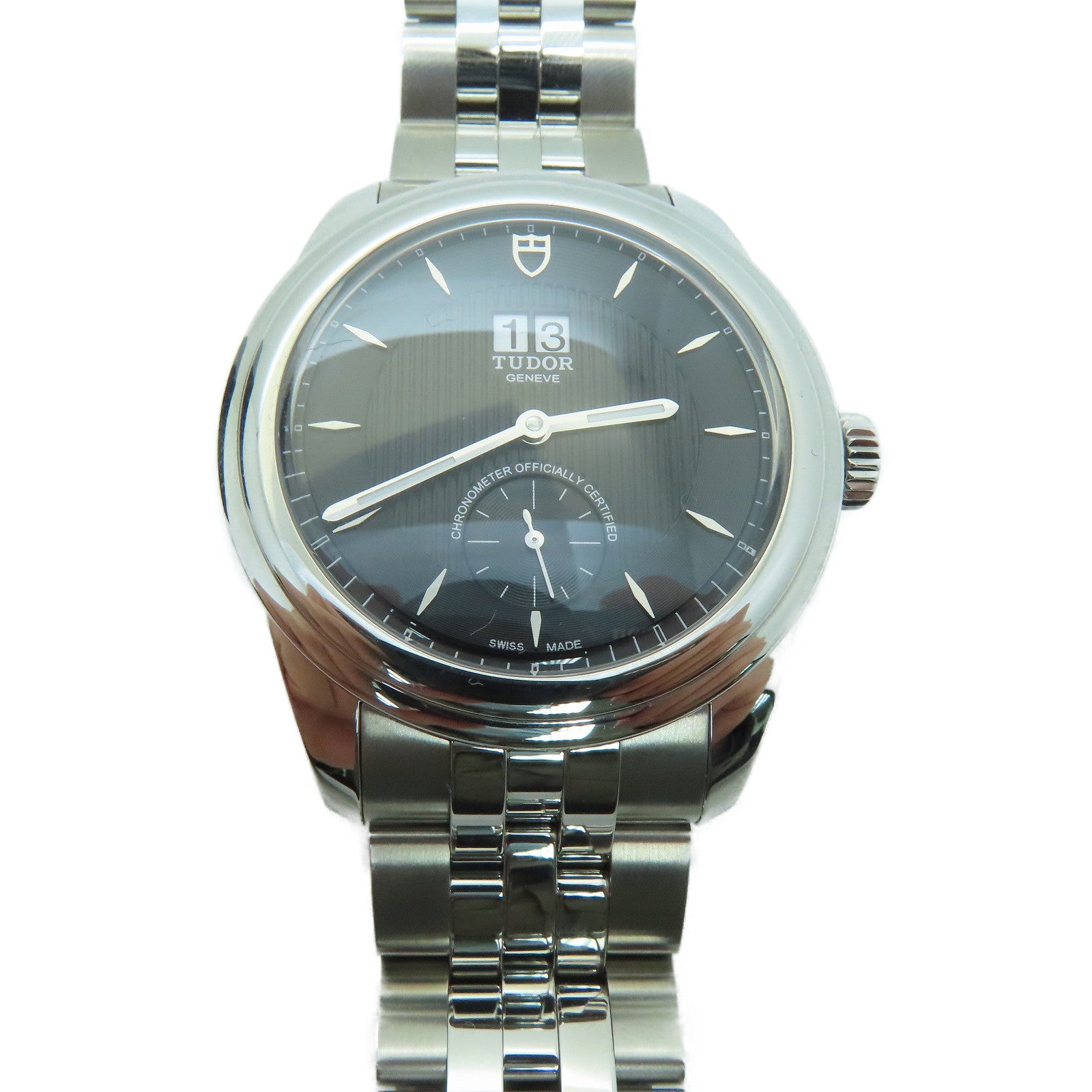 TUDOR Glamour Double Day不锈钢手表自动机芯黑色