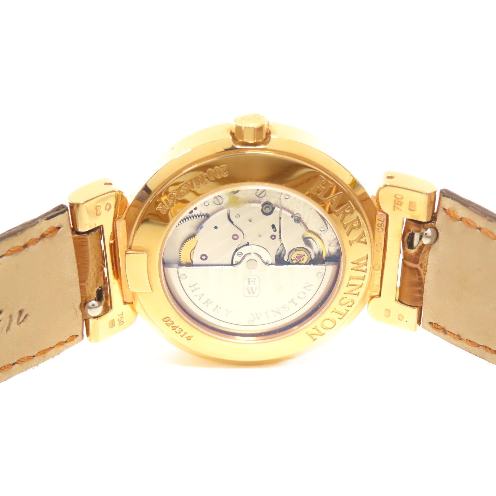 HARRY WINSTON 18K黃金Pemier Excenter手錶自動機芯黑色