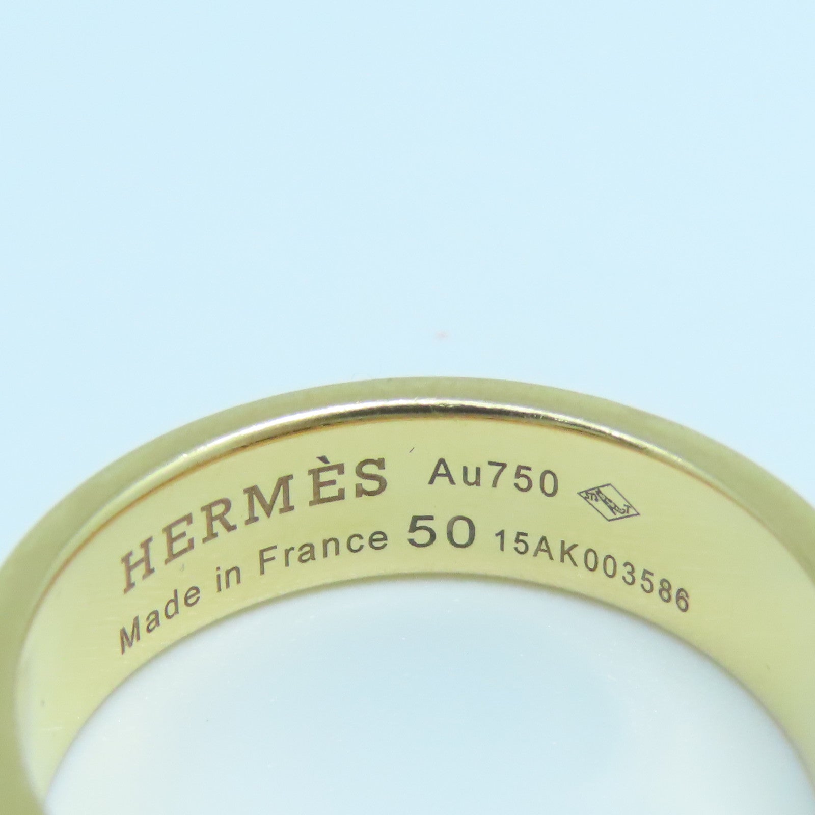 HERMES 18K玫瑰金Collier De Chien Ring戒指#50 US#5.25