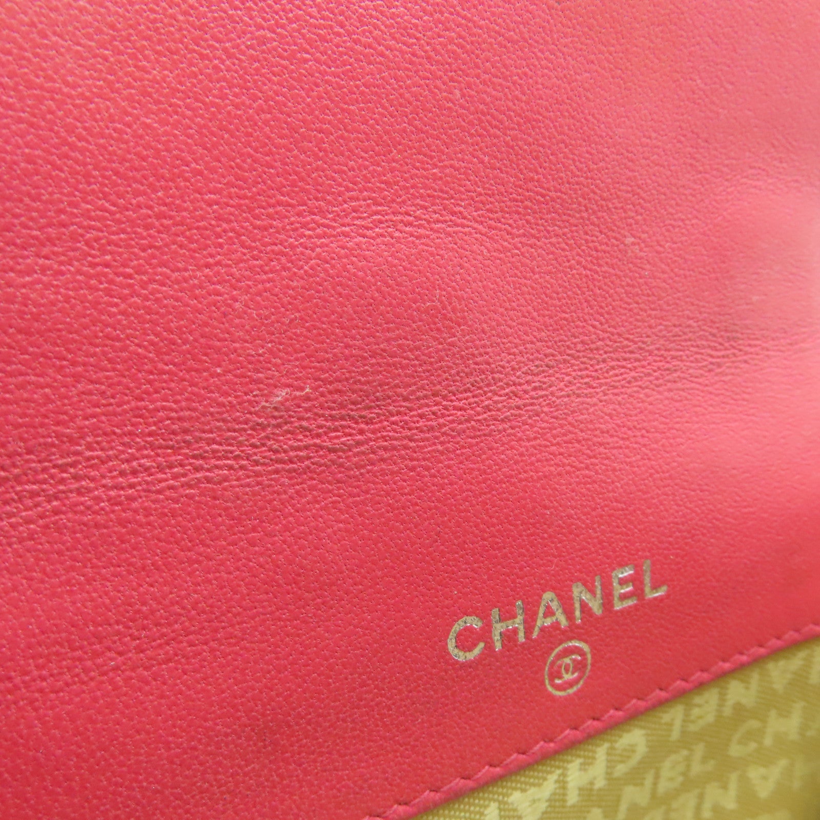 CHANEL 【激減優惠】牛皮皮革Wallet銀扣錢包粉紅色