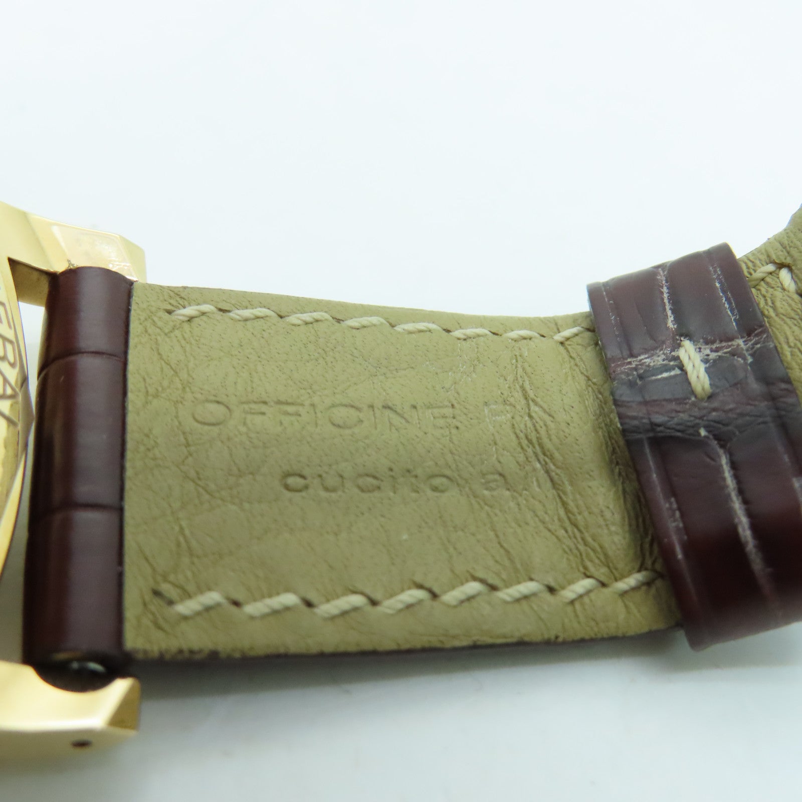 PANERAI Radiomir GMT 18K Rose Gold/Alligator Leather Watch Automatic Movement Brown