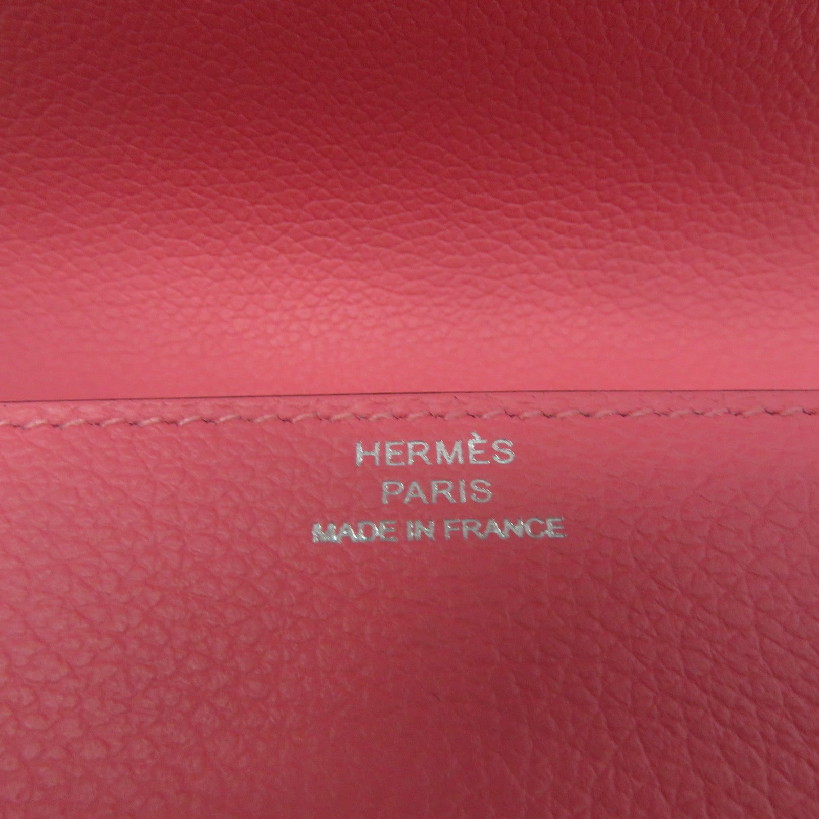 HERMES 【激減優惠】Evercolor皮革Roulis Slim Wallet銀扣短錢腰包兩用袋Rose Azalee粉紅色