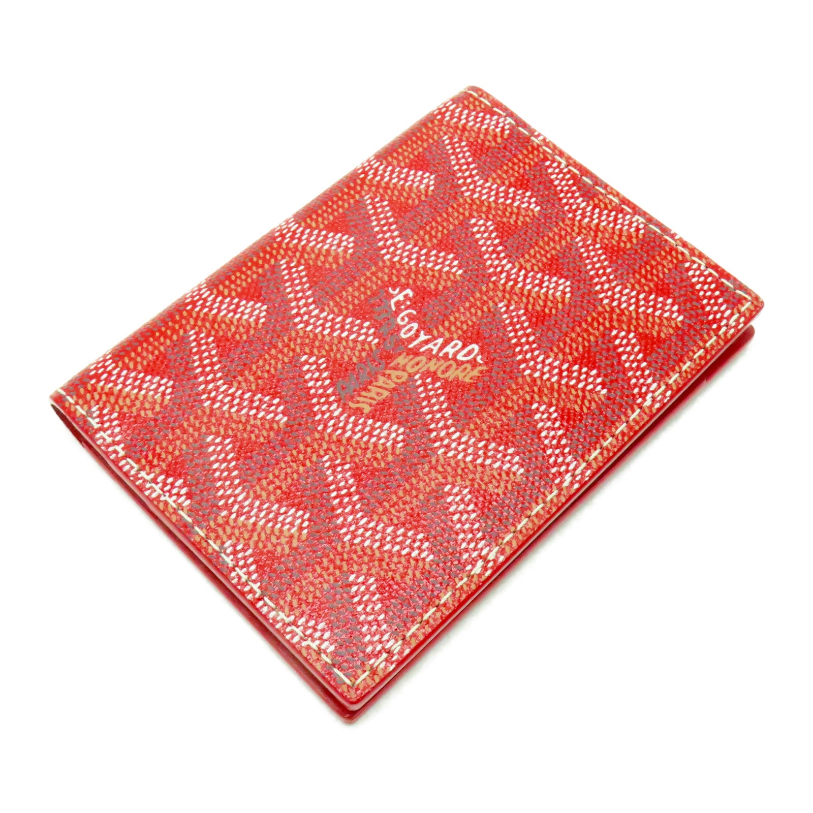 GOYARD 塗層皮革Saint Marc卡片套紅色
