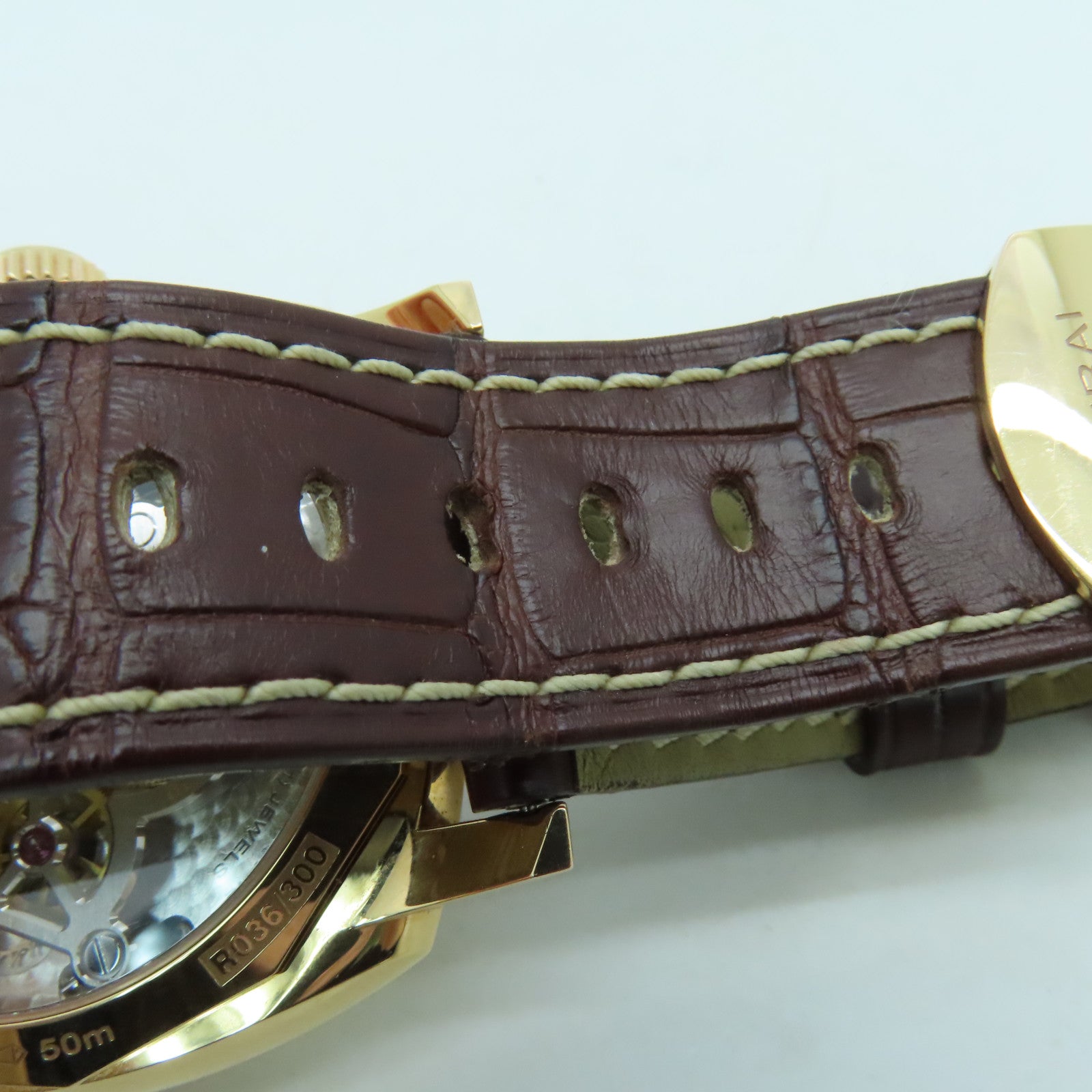 PANERAI Radiomir GMT 18K Rose Gold/Alligator Leather Watch Automatic Movement Brown