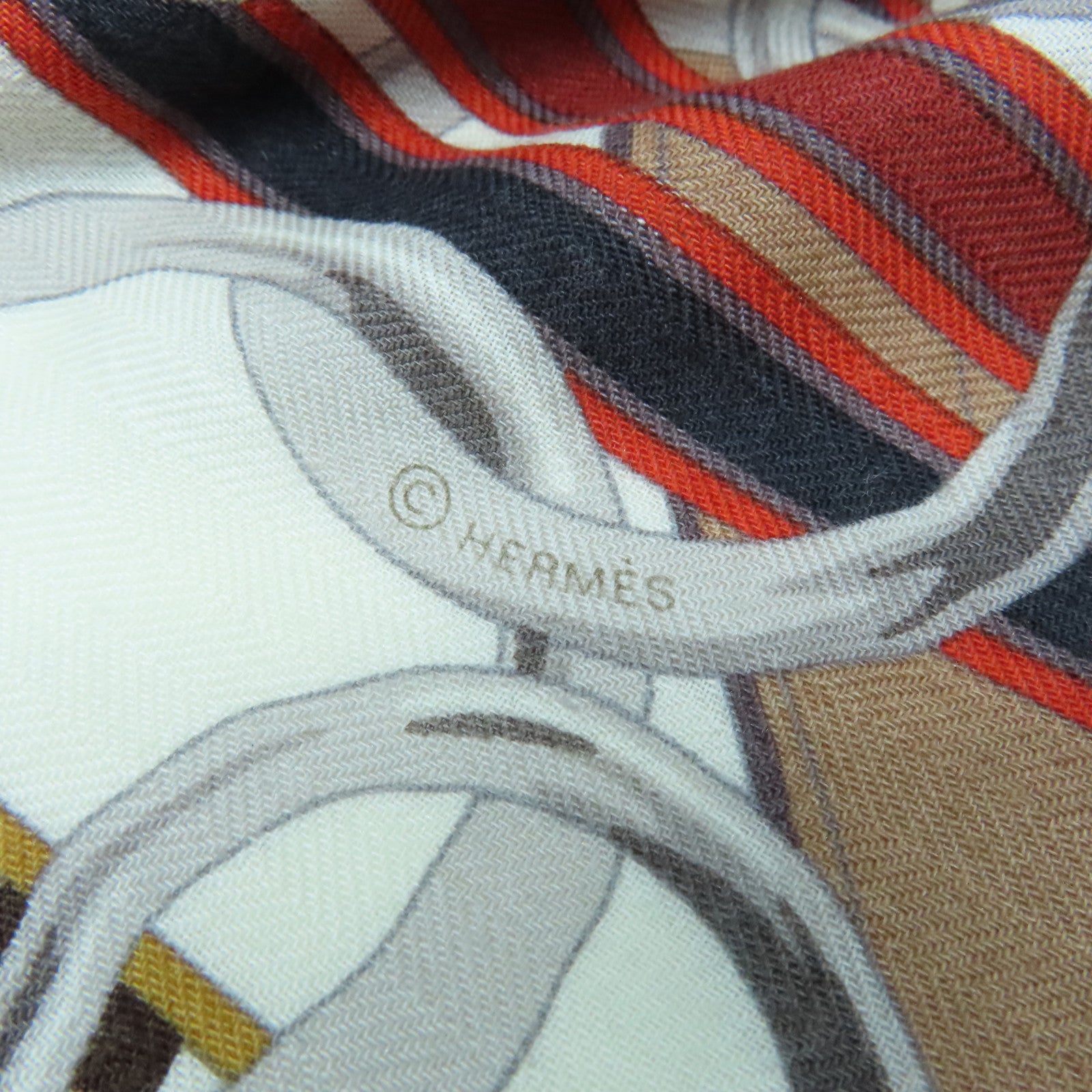 HERMES Cashmere/丝质Scarf丝巾啡色/彩色