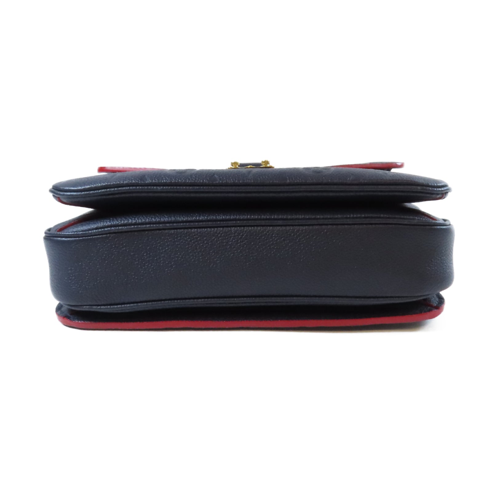 LOUIS VUITTON Monogram Empreinte Pochette Metis金扣手挽肩背兩用袋深藍色