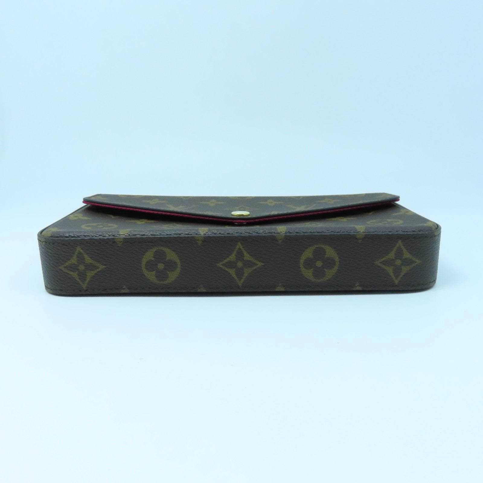 LOUIS VUITTON Monogram Felicie Pochette金扣肩背袋棕色