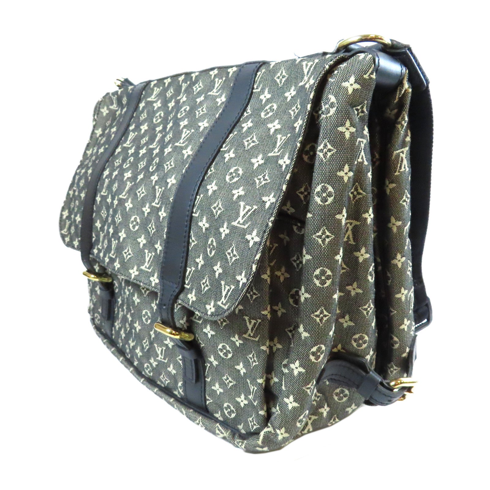 LOUIS VUITTON Monogram Mini Sac Maman金扣肩背袋黑色/白色