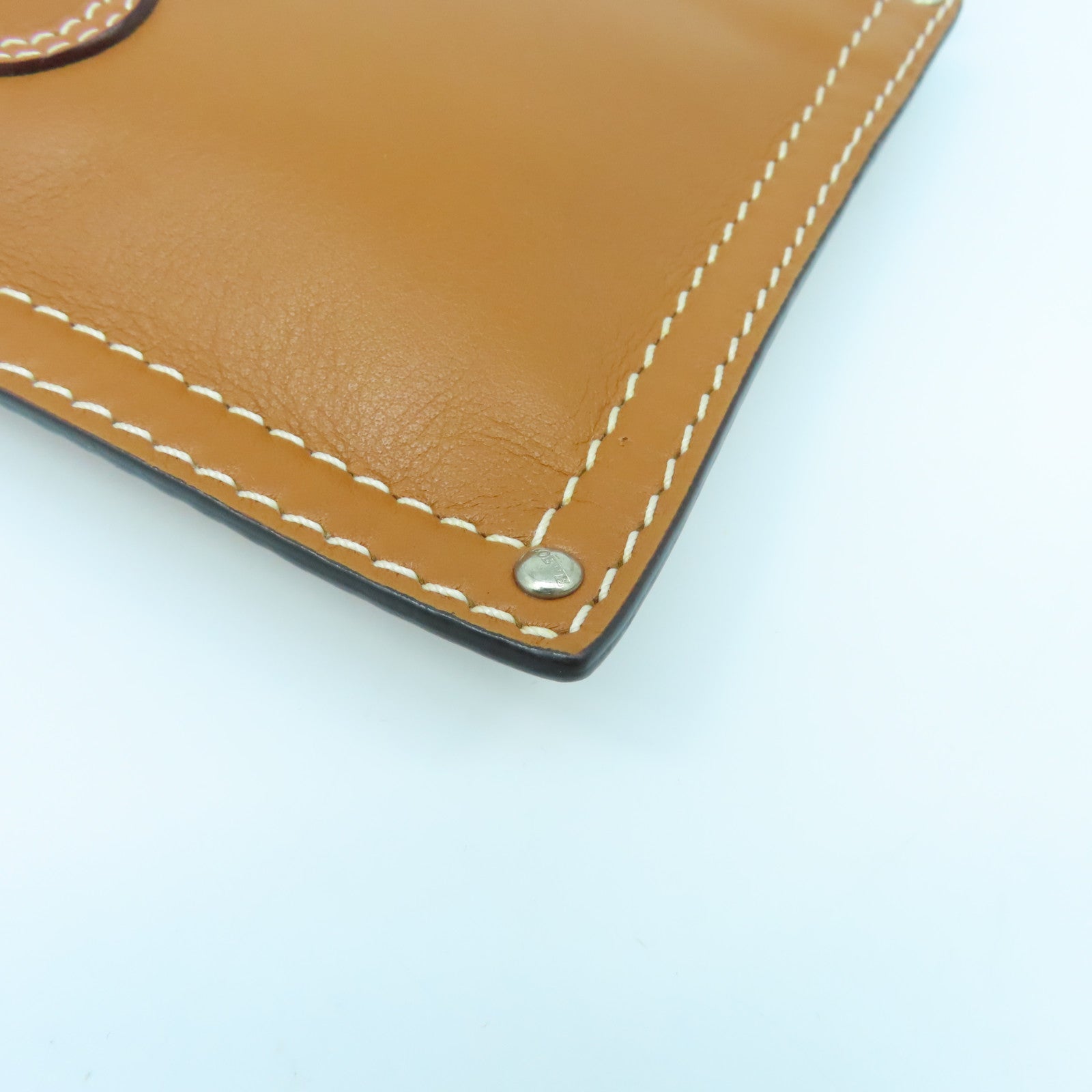 LOEWE 牛皮皮革Shoulder Bag銀扣肩背袋啡色