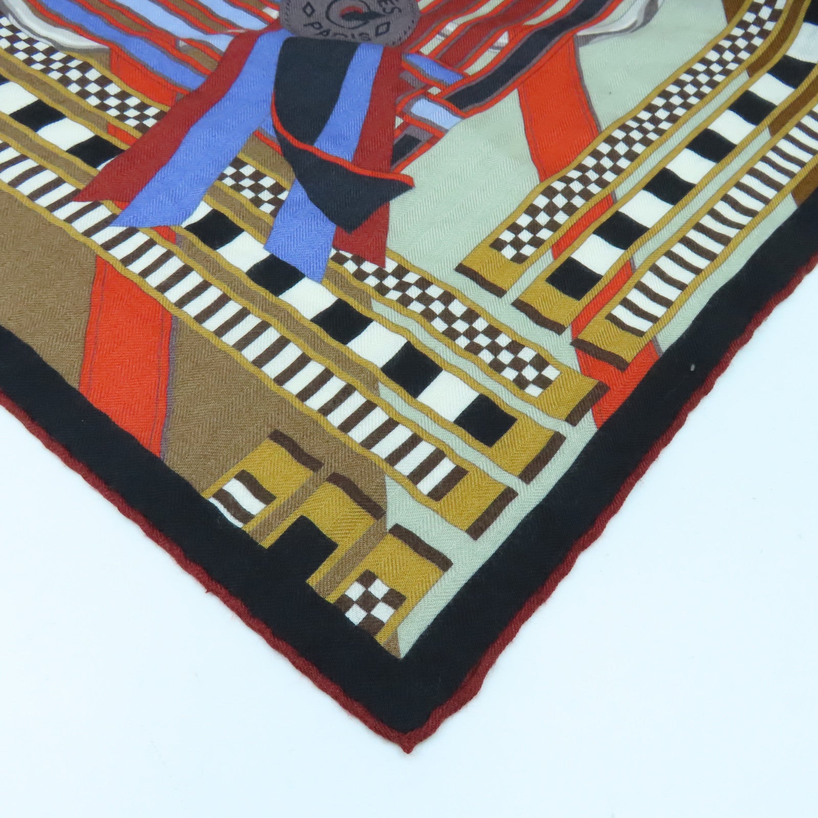 HERMES Cashmere/丝质Scarf丝巾啡色/彩色