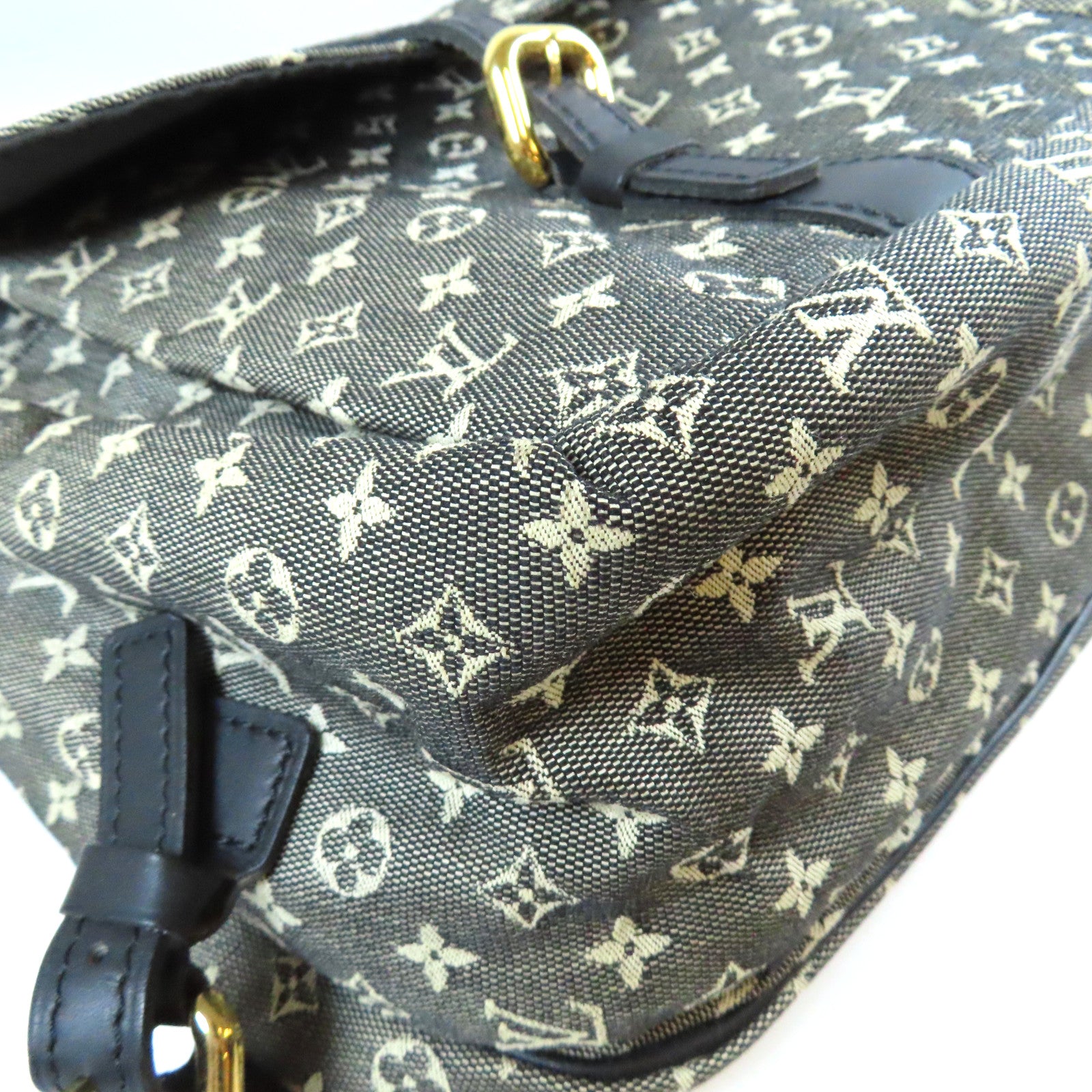 LOUIS VUITTON Monogram Mini Sac Maman金扣肩背袋黑色/白色