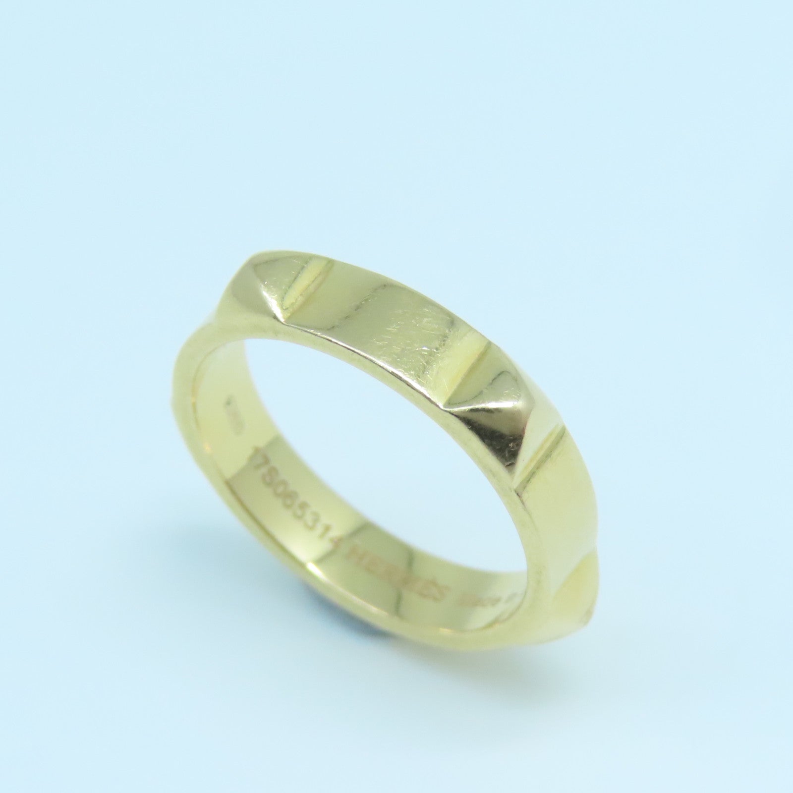 HERMES 【激減優惠】18K玫瑰金Bague Mini Clous Ring戒指#50 US#5.25
