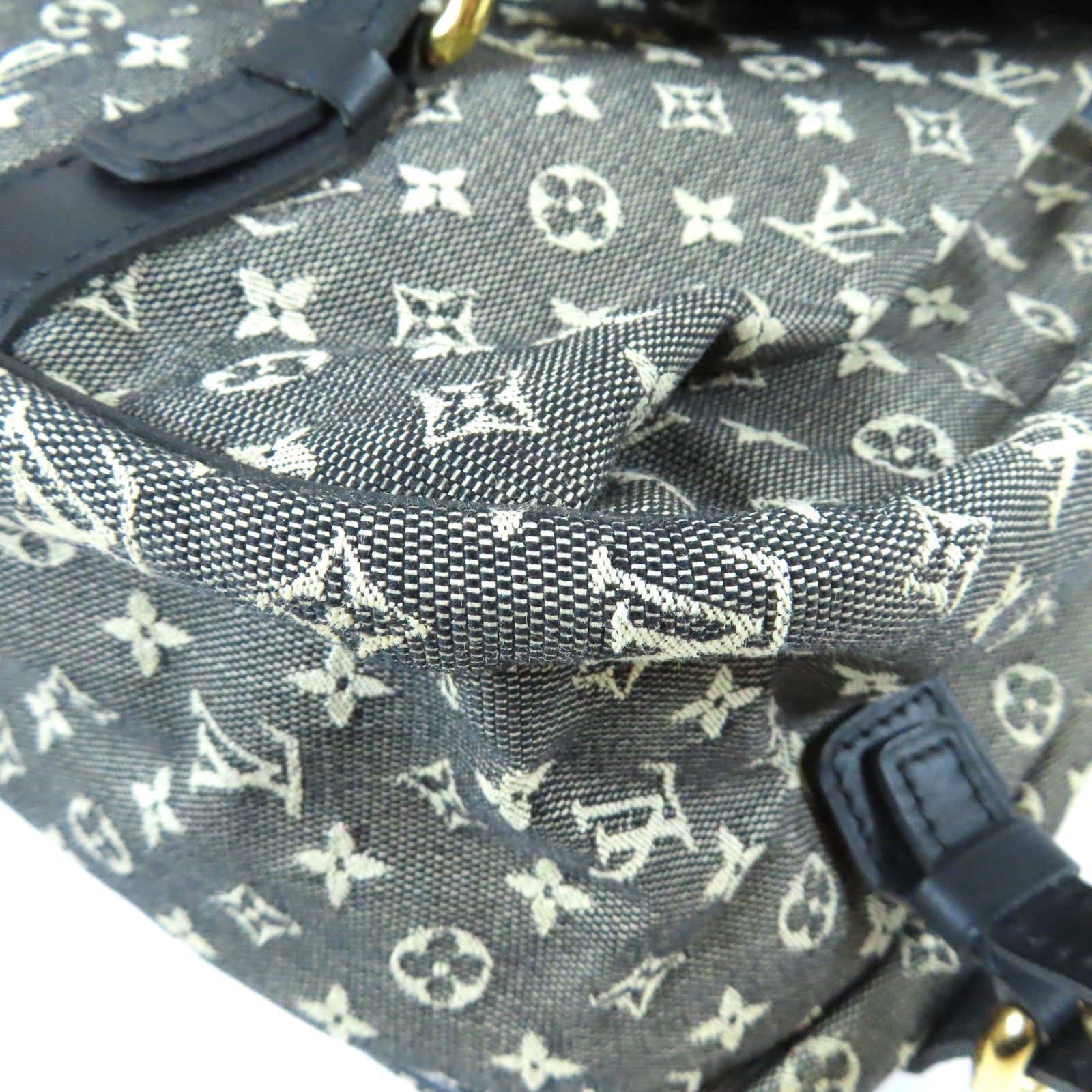 LOUIS VUITTON Monogram Mini Sac Maman金扣肩背袋黑色/白色