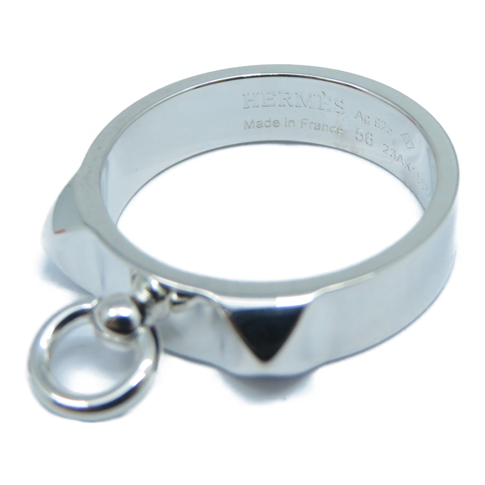 HERMES 925純銀Bague Collier de Chien戒指US#7.5銀色