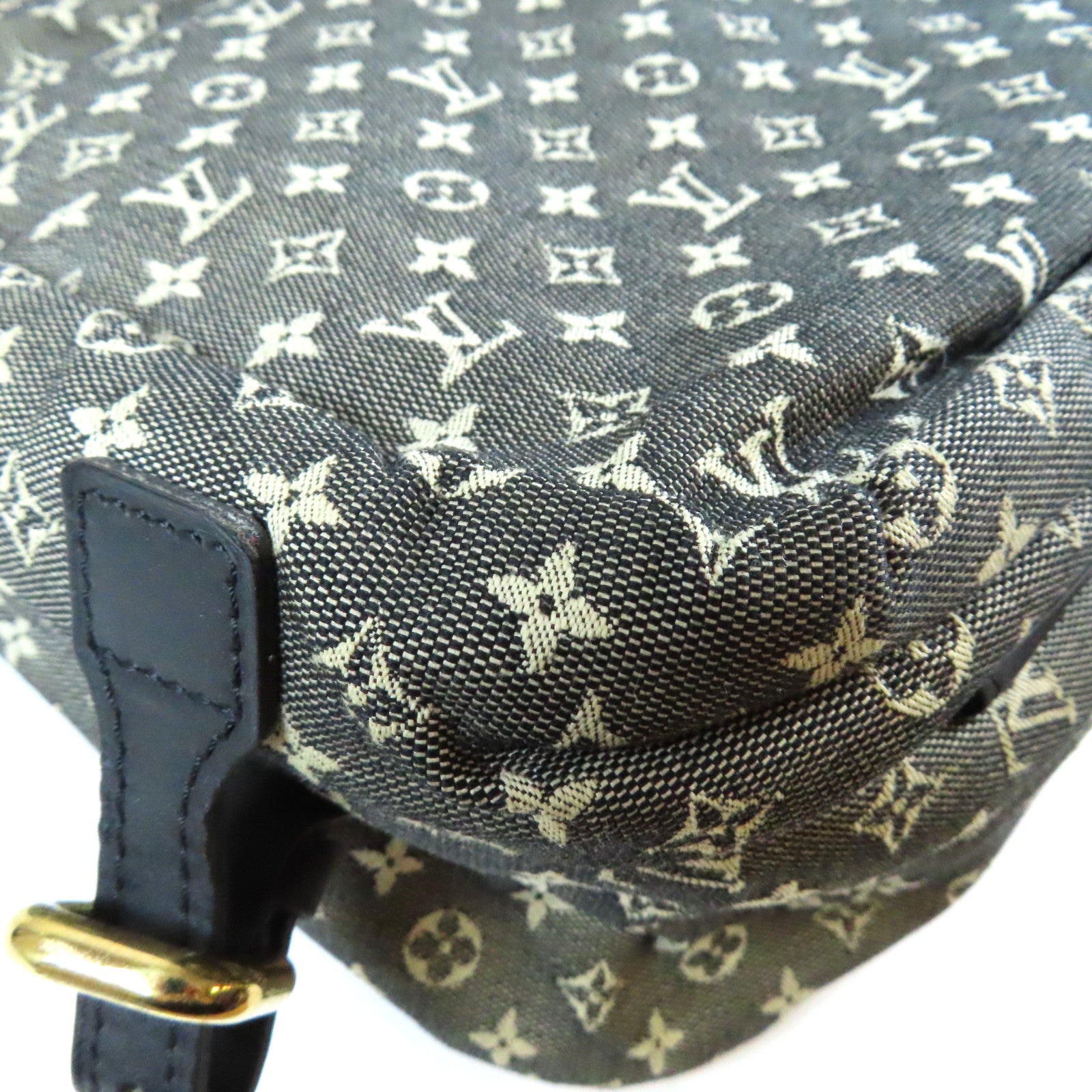 LOUIS VUITTON Monogram Mini Sac Maman金扣肩背袋黑色/白色