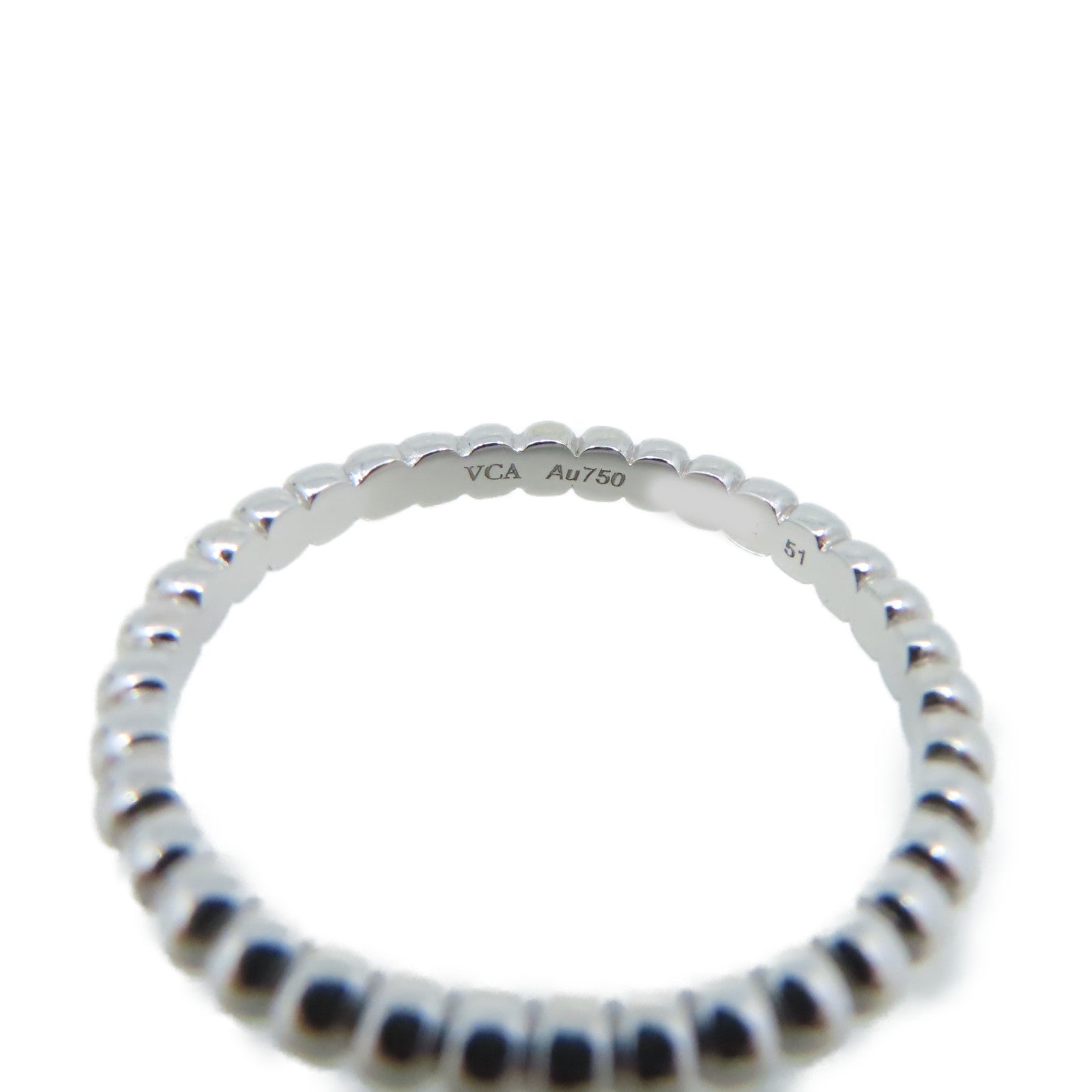 Van Cleef & Arpels 18K白金Perlee Pearls of Gold Ring戒指US#51