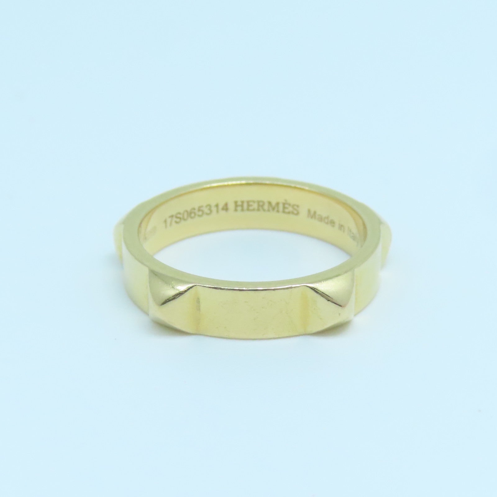 HERMES 【激減優惠】18K玫瑰金Bague Mini Clous Ring戒指#50 US#5.25