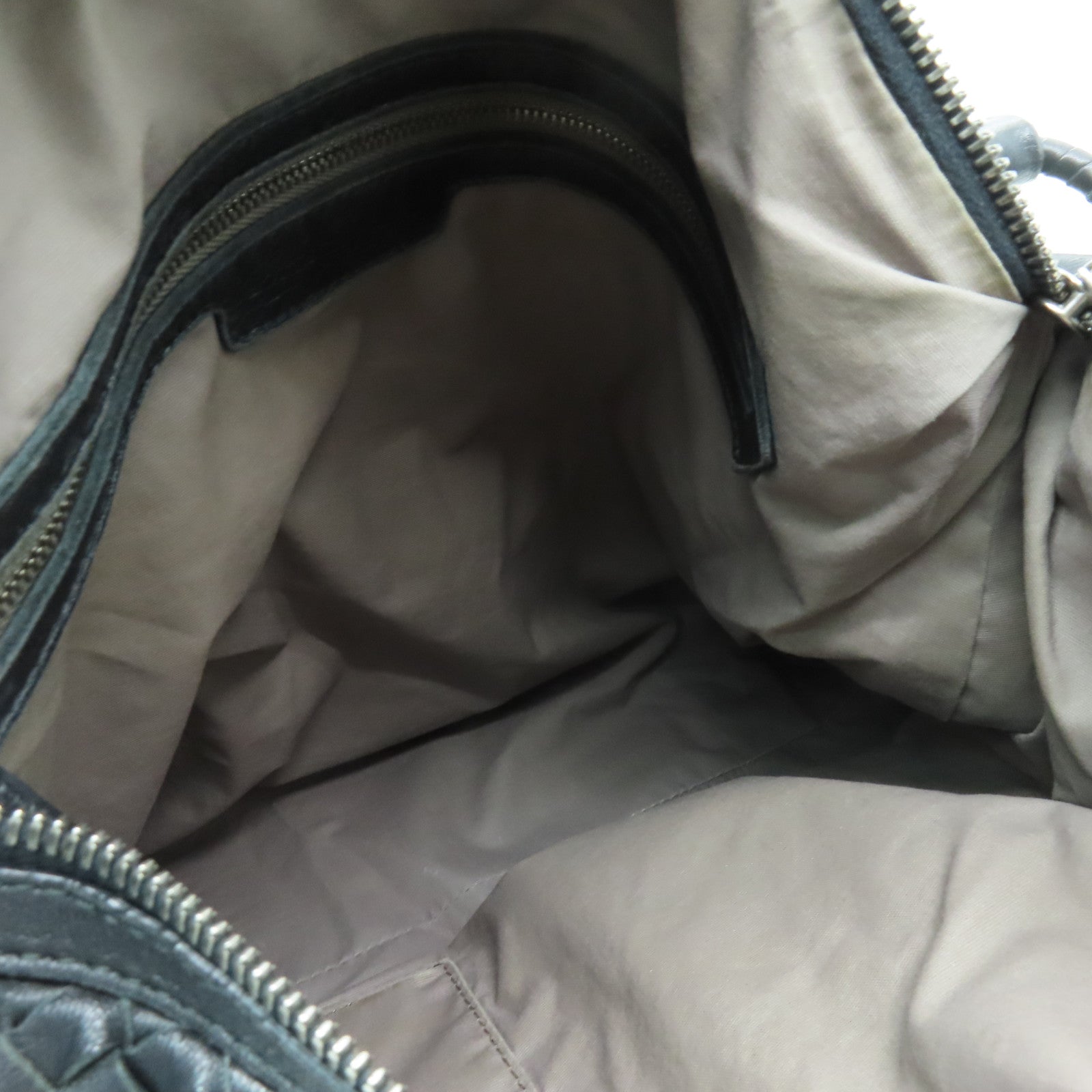 BOTTEGA VENETA 織紋皮革Tote Bag銀扣肩背袋黑色