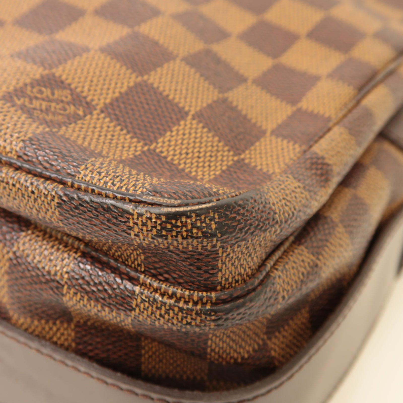 LOUIS VUITTON Damier Naviglio金扣肩背袋啡色