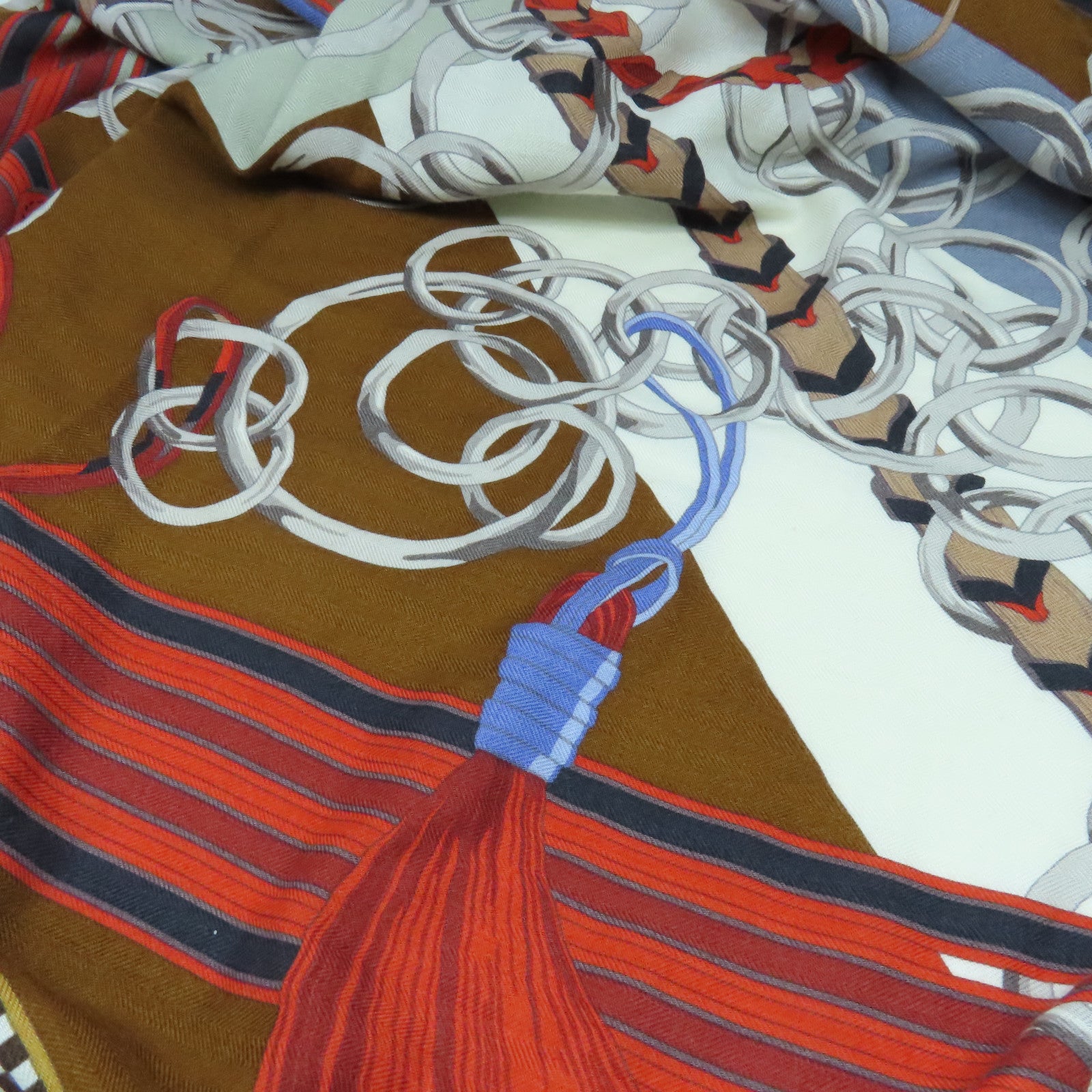 HERMES Cashmere/丝质Scarf丝巾啡色/彩色