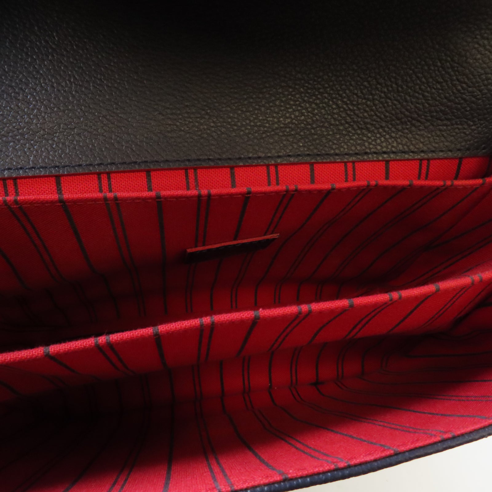 LOUIS VUITTON Monogram Empreinte Pochette Metis金扣手挽肩背兩用袋深藍色