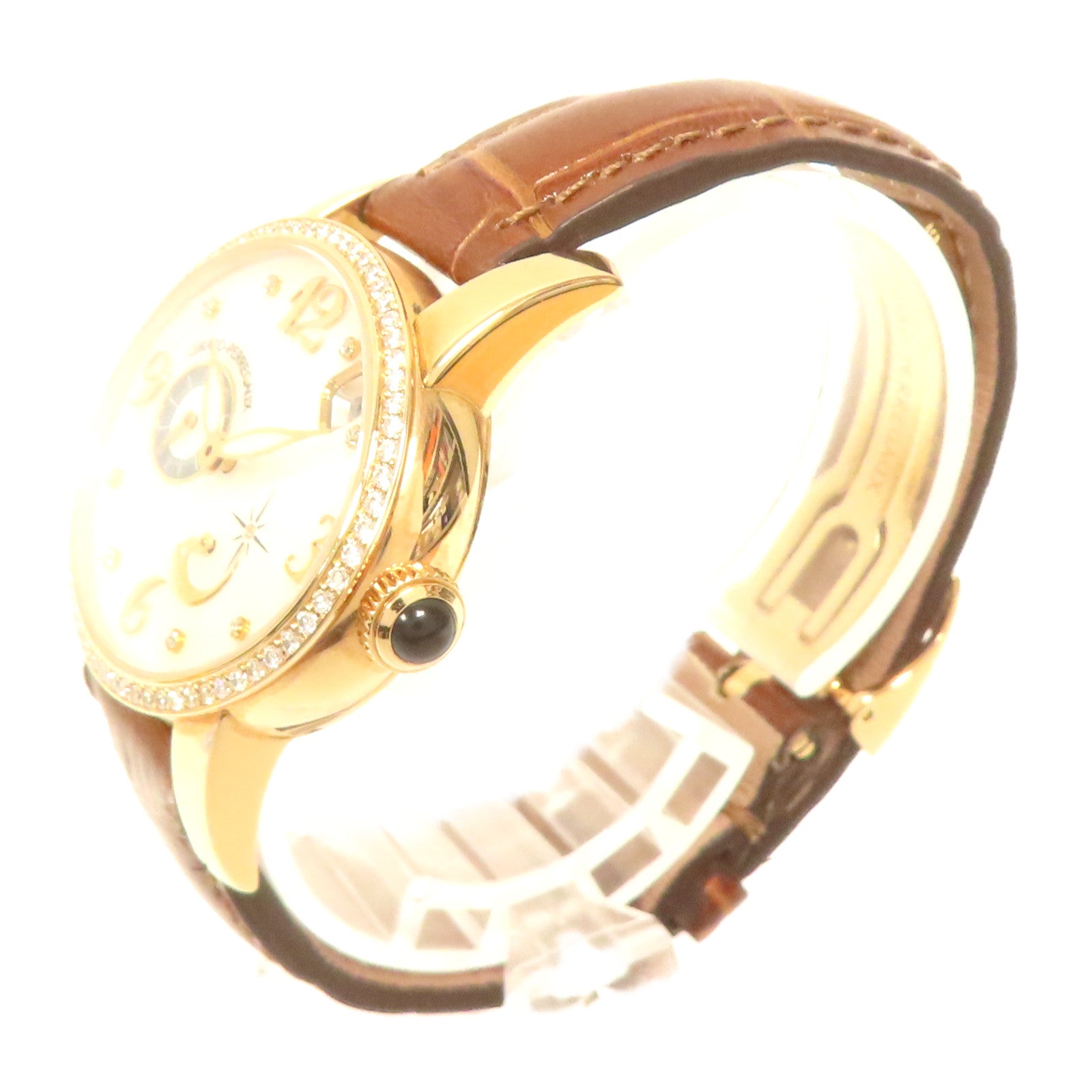GIRARD-PERREGAUX 18K黃金Cat's Eye手錶自動機芯珠光色