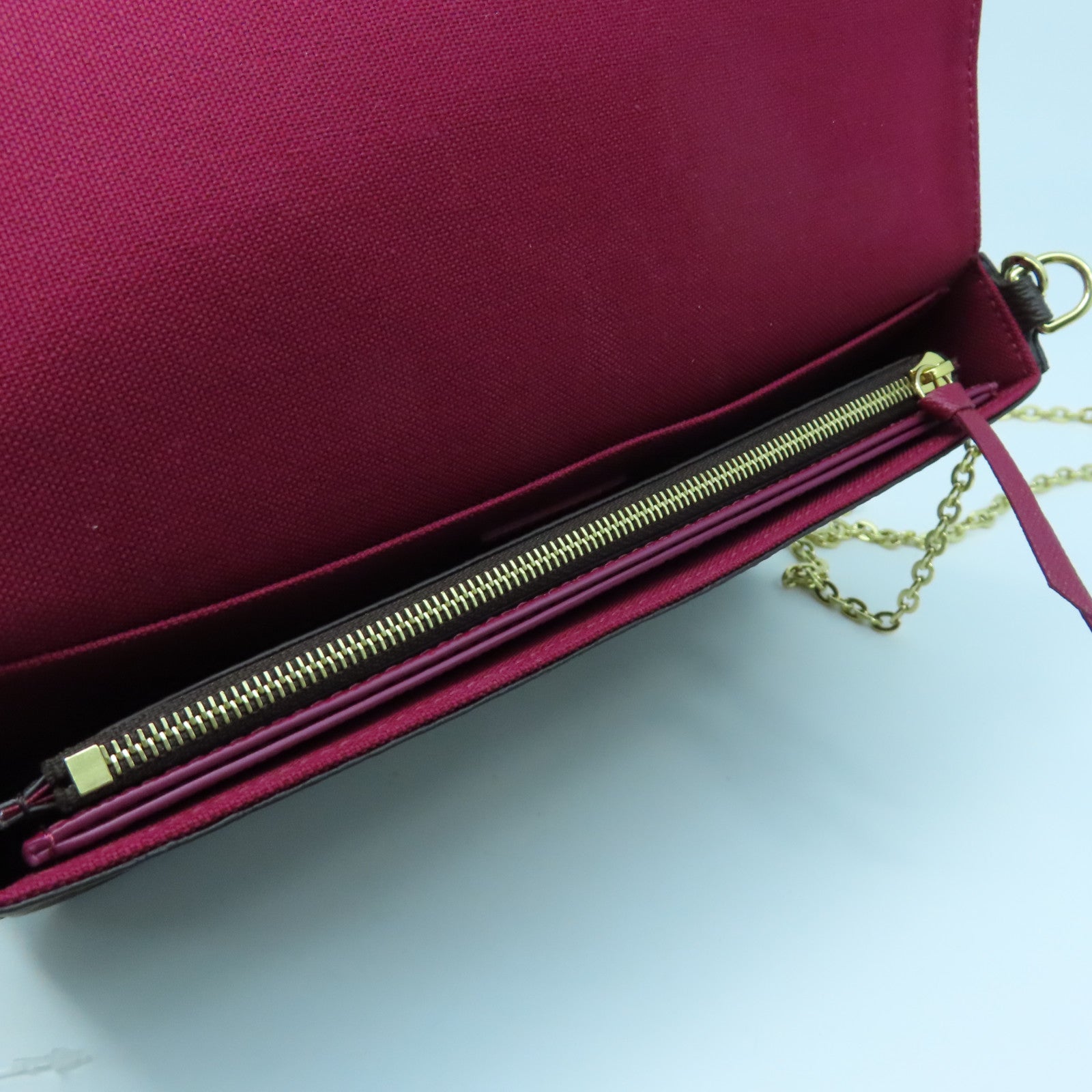 LOUIS VUITTON Monogram Felicie Pochette金扣肩背袋棕色