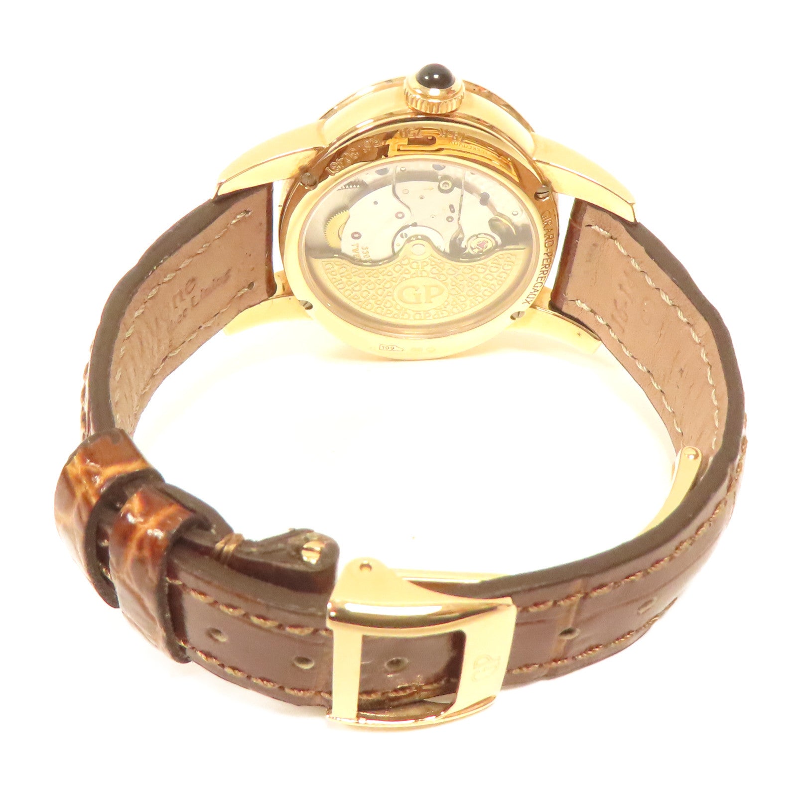 GIRARD-PERREGAUX 18K黃金Cat's Eye手錶自動機芯珠光色