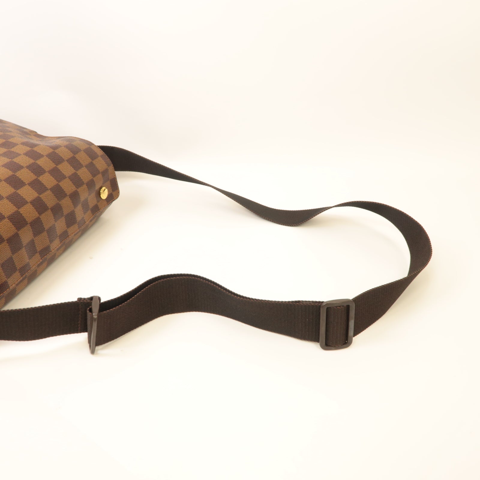 LOUIS VUITTON Damier Naviglio金扣肩背袋啡色