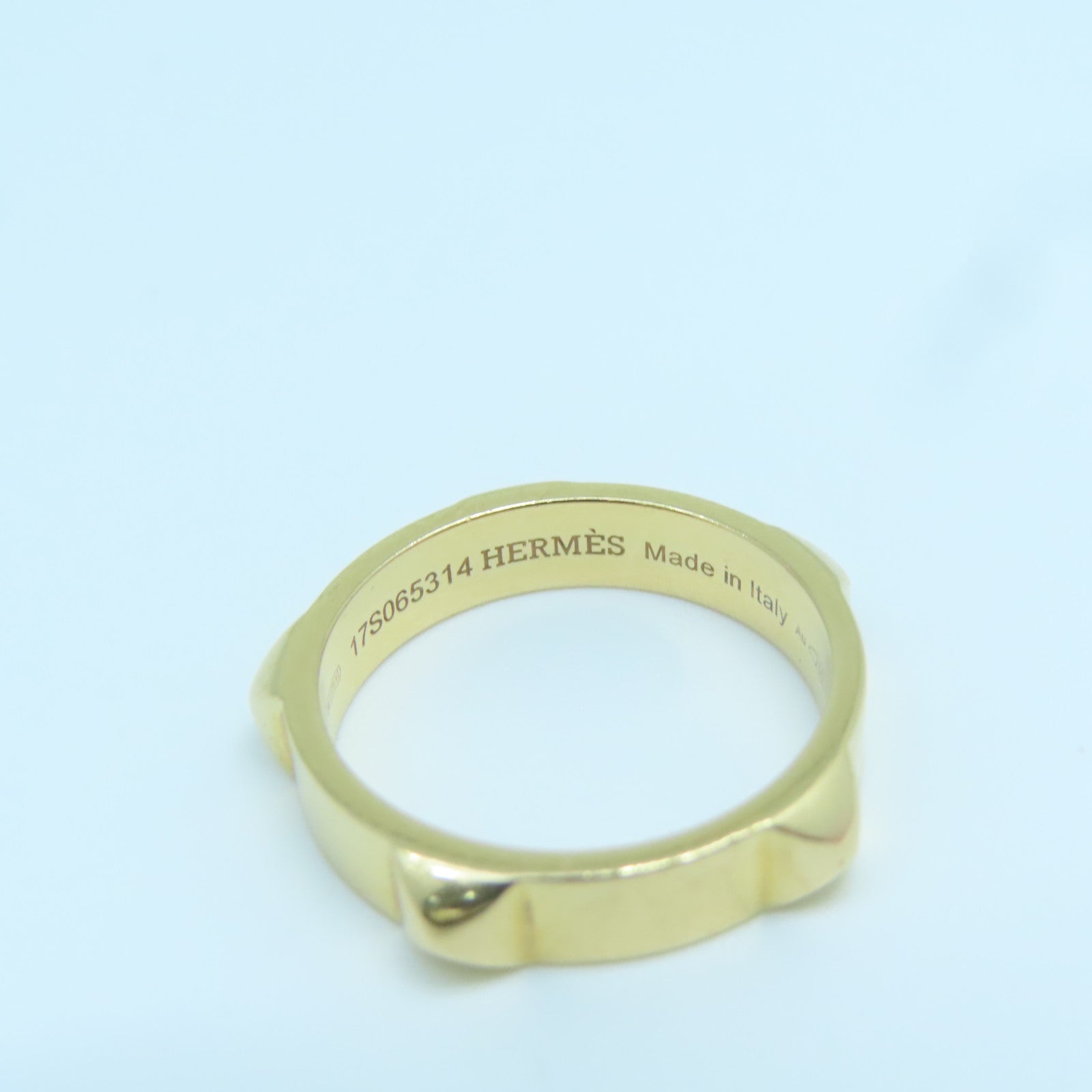 HERMES 【激減優惠】18K玫瑰金Bague Mini Clous Ring戒指#50 US#5.25